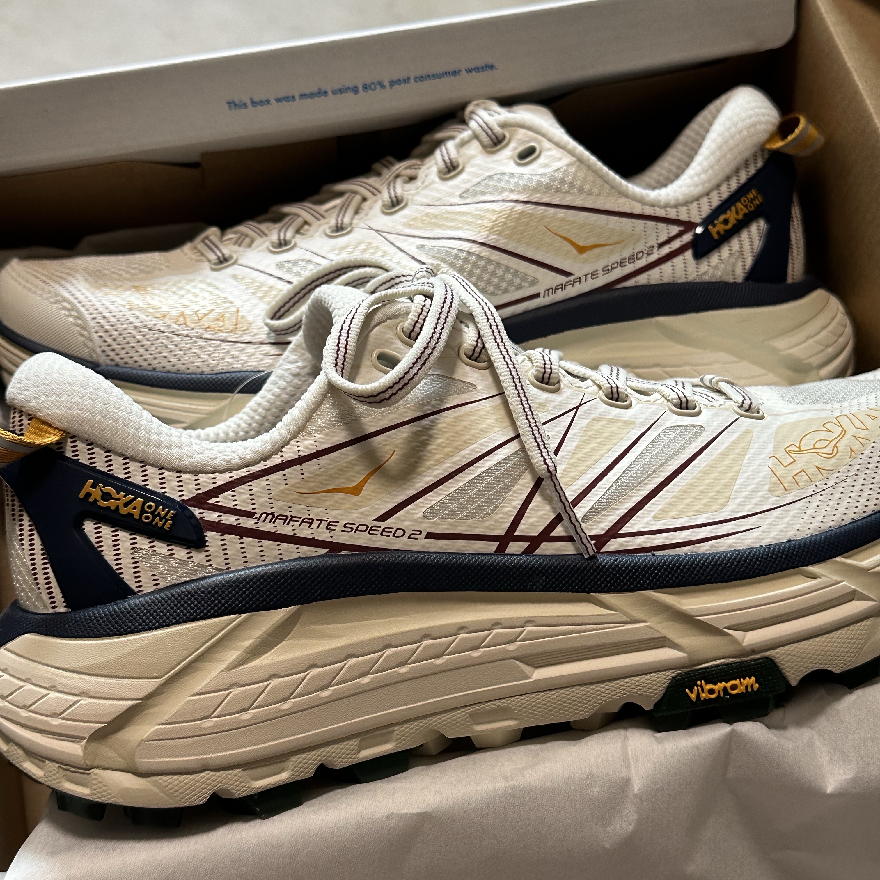 Hoka Mafate Speed 2 Alabaster Oat Milk 착용 스타일