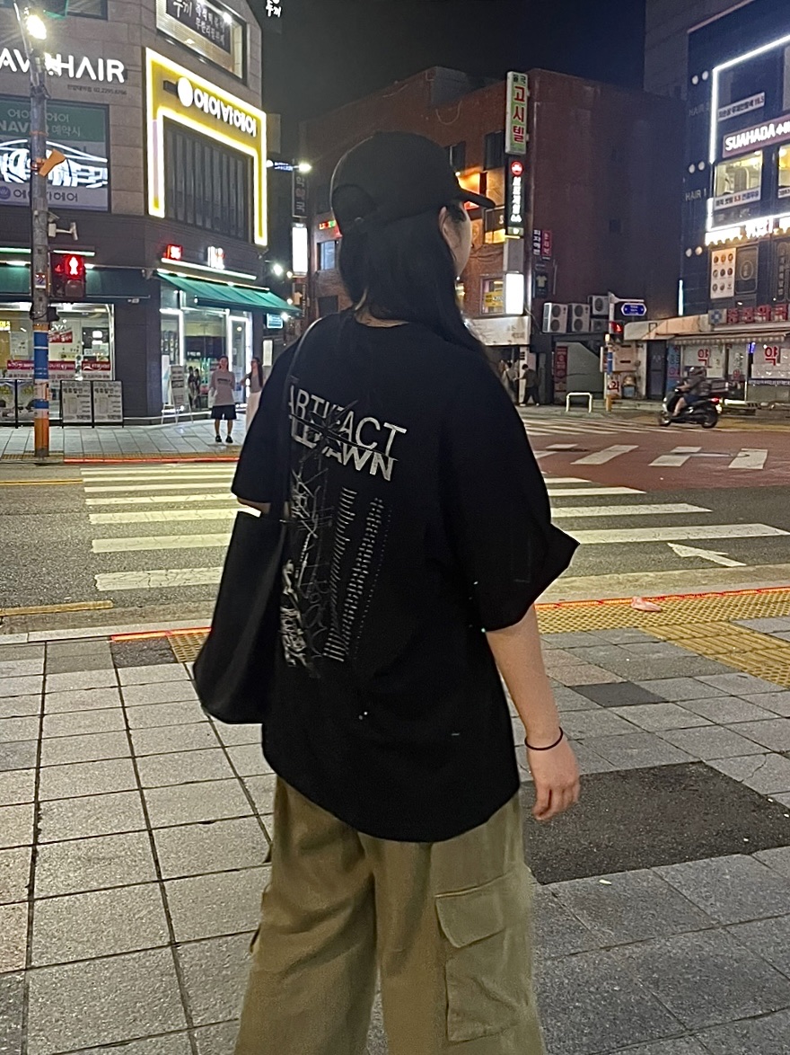 Test Artifact x Tilldawn Prototype T-Shirt Black 착용 스타일 - 1