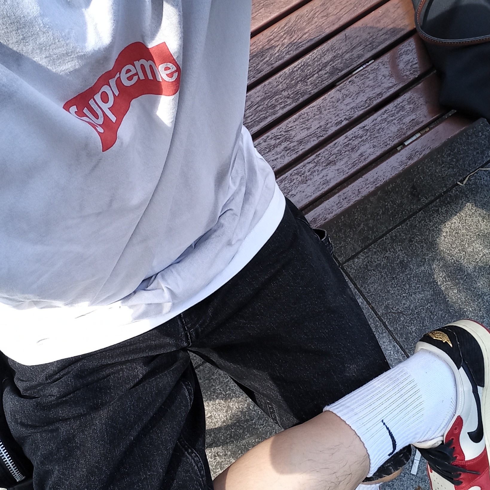Supreme Cordura Denim Small Box 6-Panel Black - 24SS, Supreme x Nike Denim Short Black - 24SS 착용 스타일 - 8