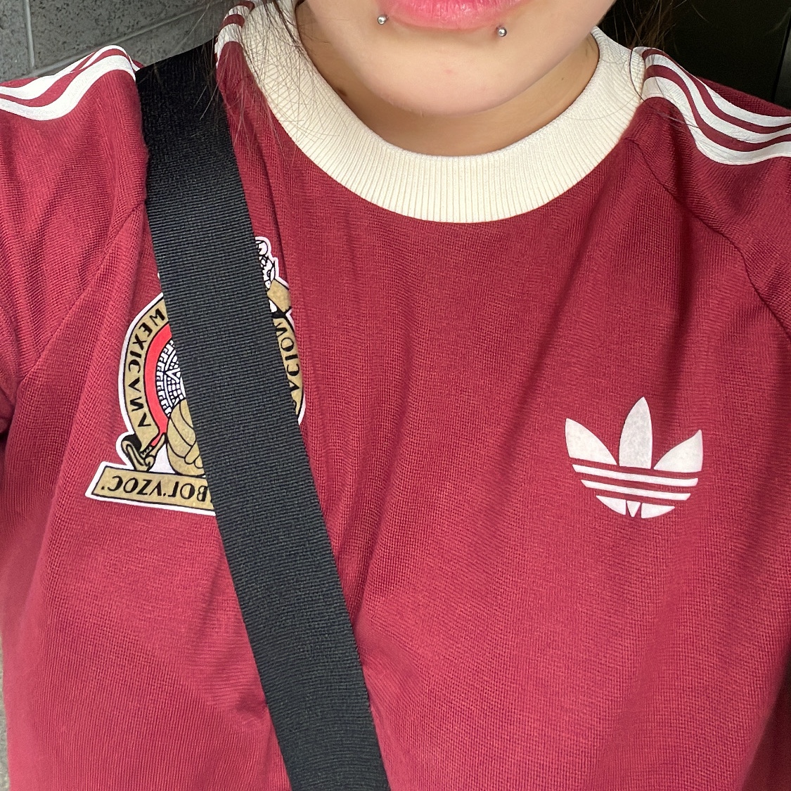 Adidas Mexico Adicolor 3S T-Shirt Noble Maroon - KR Sizing 착용 스타일 - 1