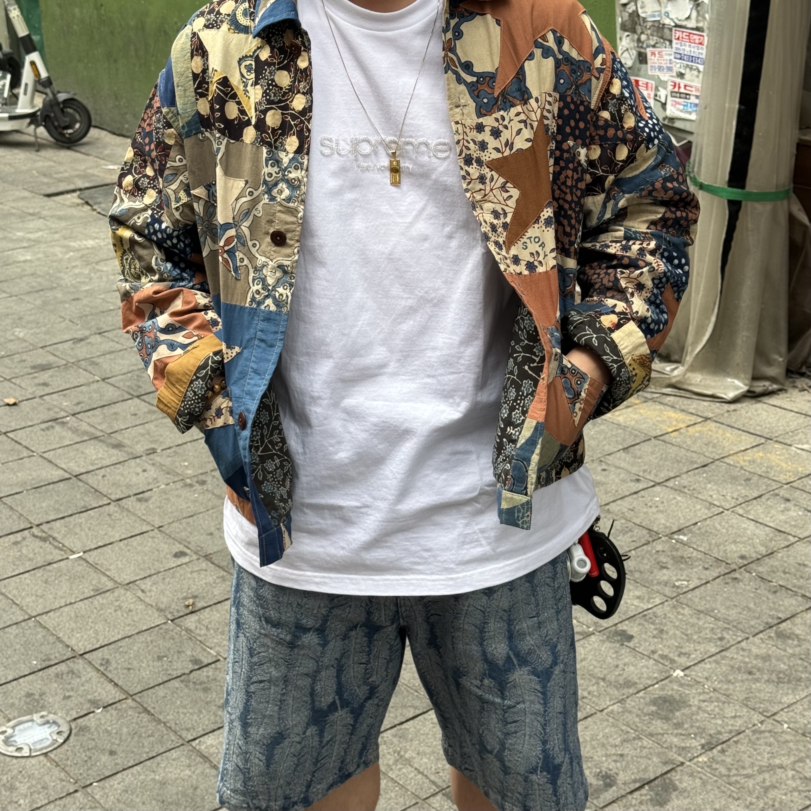 Supreme Camacho Mesh Back 5-Panel Navy - 23FW, Supreme Mitchell & Ness Doughboy Fitted 6-Panel Blue - 22FW 착용 스타일 - 8