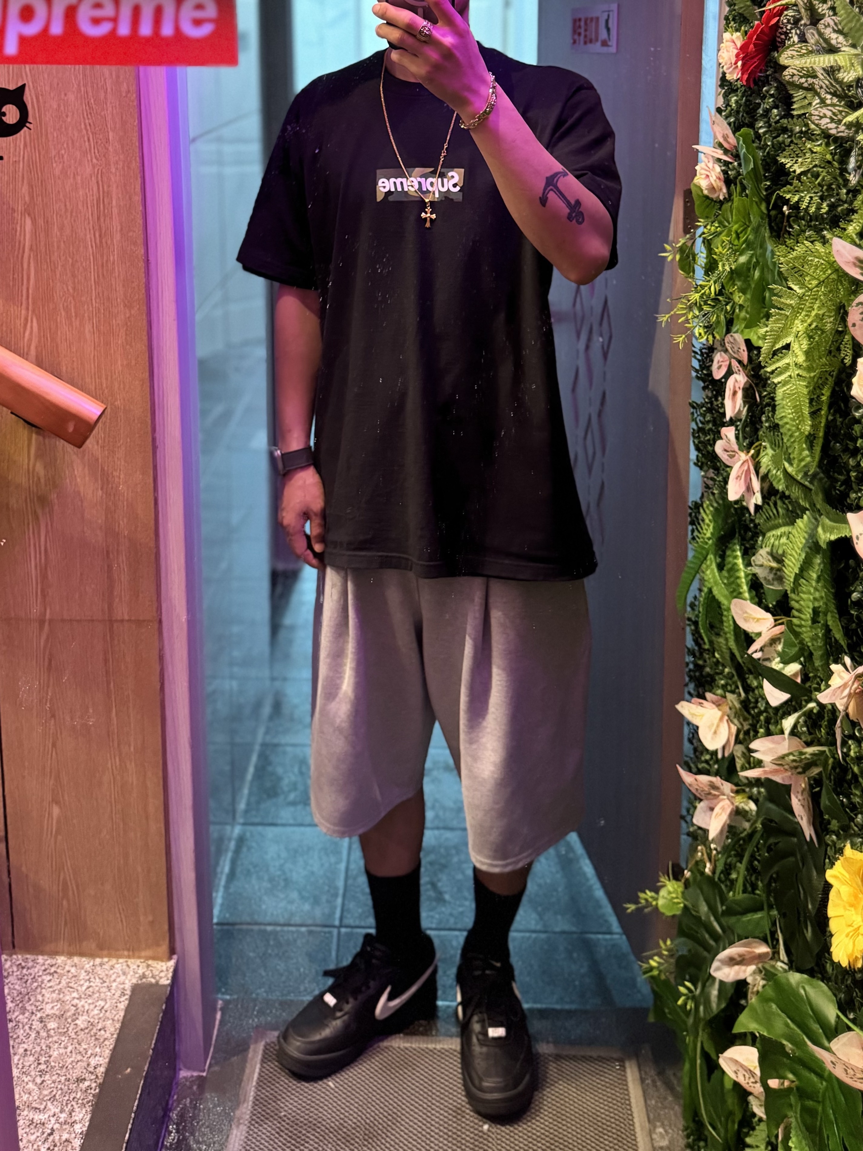 Nike x Ambush Air Force 1 Low SP Black, Supreme Box Logo T-Shirt Black - 23FW 착용 스타일