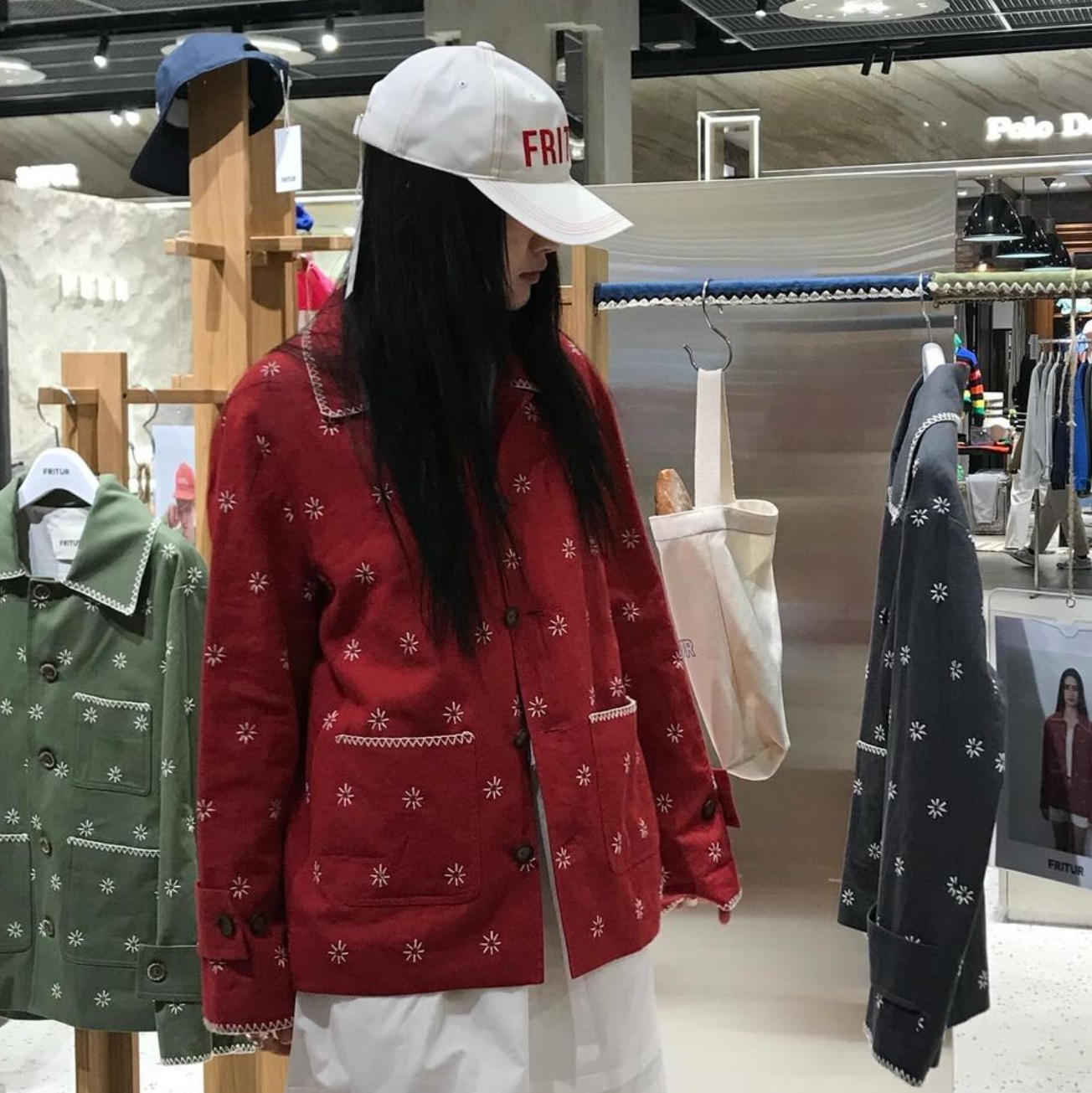 Fritur The Kyoto Work Jacket Charcoal, Fritur The Kyoto Jacket Red 착용 스타일