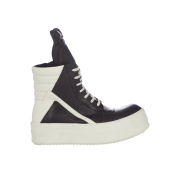 Rick Owens Leather Mega Bumper Geobasket Black Milk