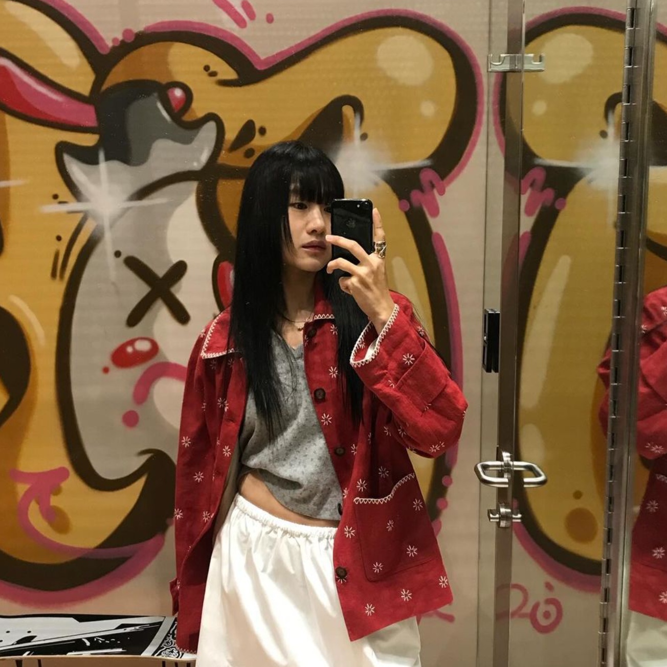 Fritur The Kyoto Work Jacket Charcoal, Fritur The Kyoto Jacket Red 착용 스타일