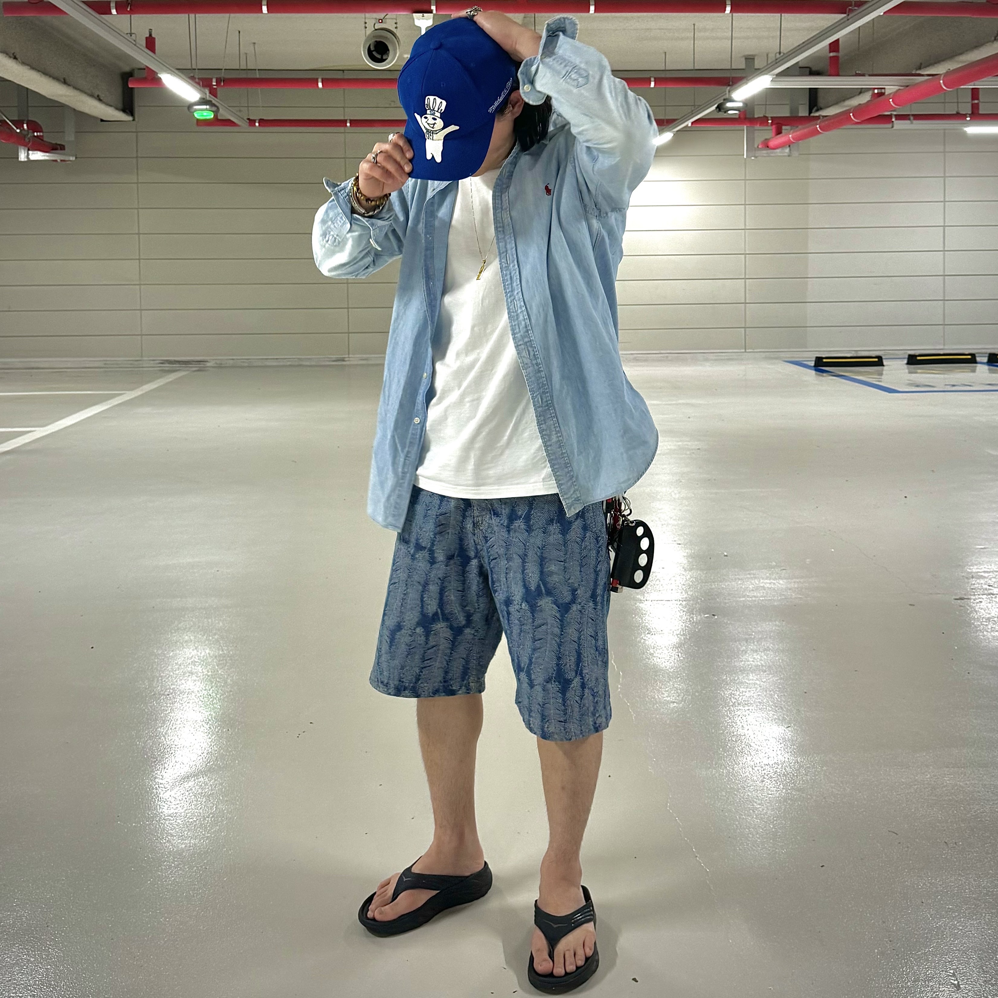 Supreme Camacho Mesh Back 5-Panel Navy - 23FW, Supreme Mitchell & Ness Doughboy Fitted 6-Panel Blue - 22FW 착용 스타일 - 5