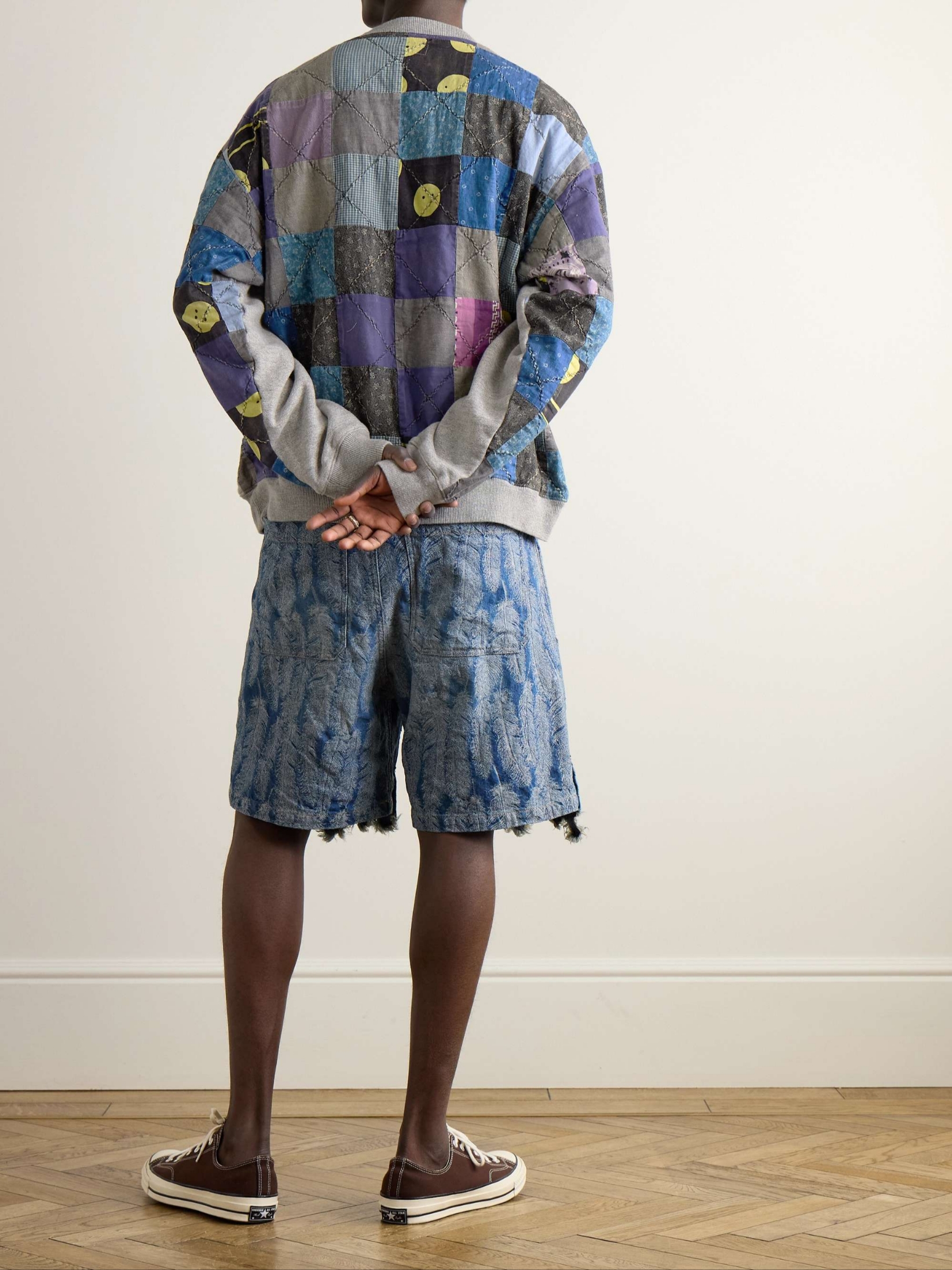 Kapital 12 oz. Magpie Denim W Knee Easy Shorts Light Indigo 착용 스타일