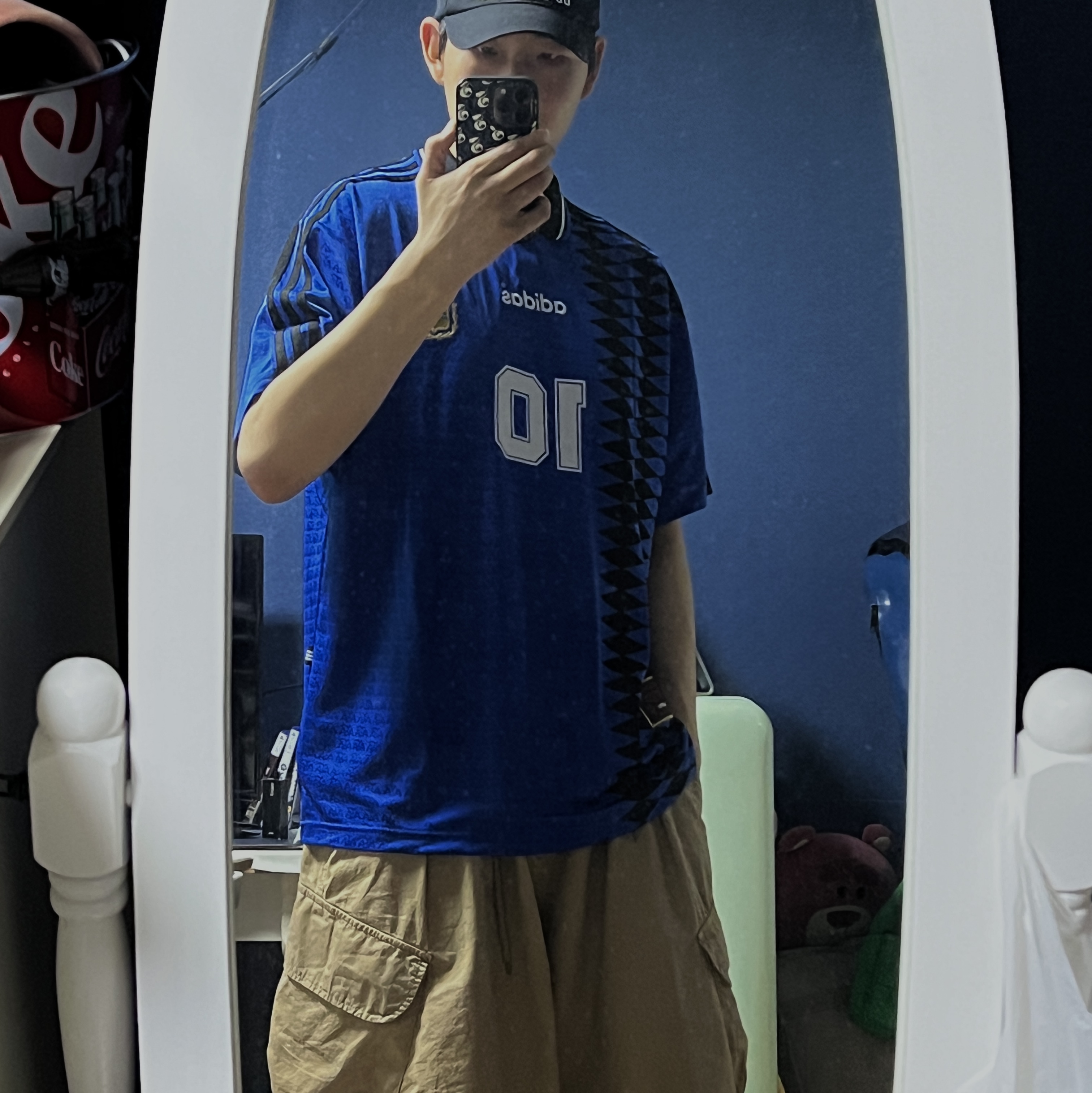 Adidas Argentina 1994 Away Jersey Blue - KR Sizing 착용 스타일 - 1