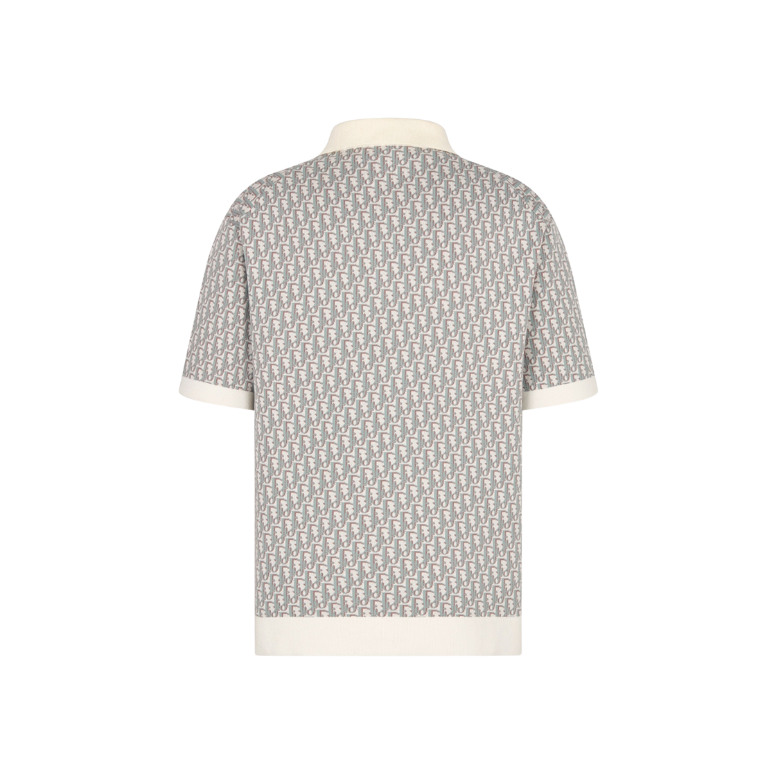 Dior Jacquard Oblique Polo Shirt White Blue Brown 상세 이미지 2