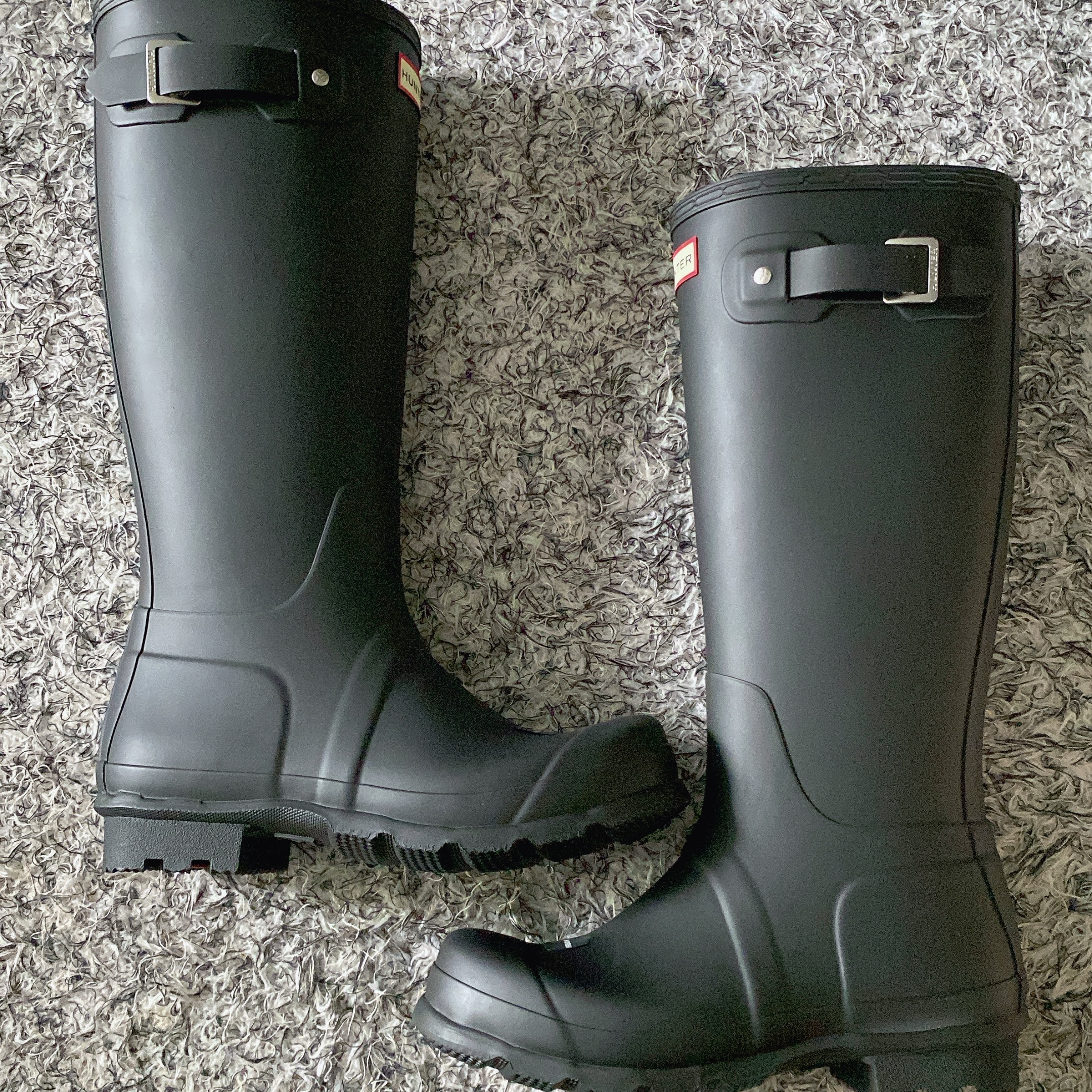 Hunter Original Tall Wellington Boots Black 착용 스타일 - 3