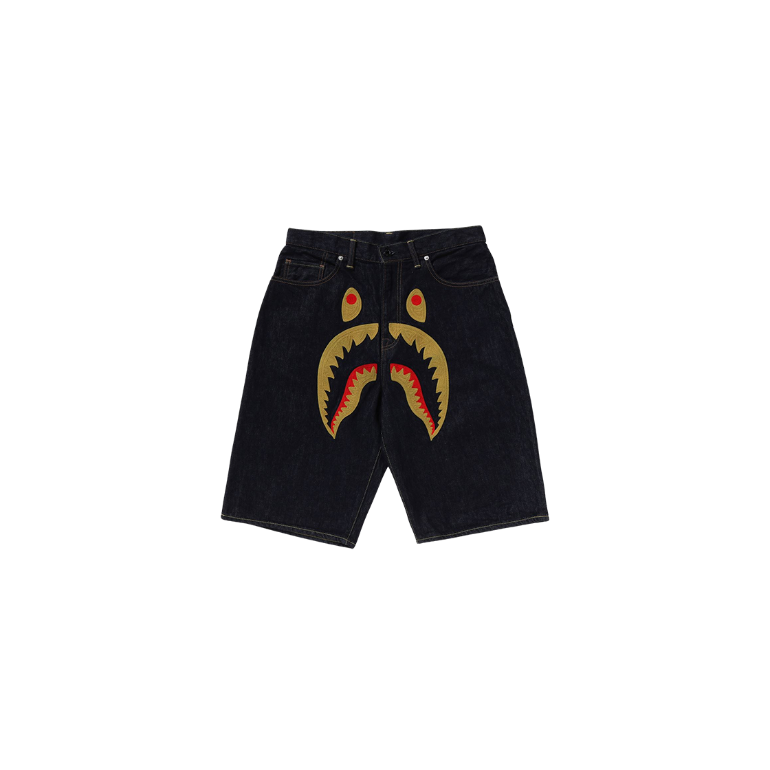 BAPE Shark Denim Shorts Navy Blue 상세 이미지 1