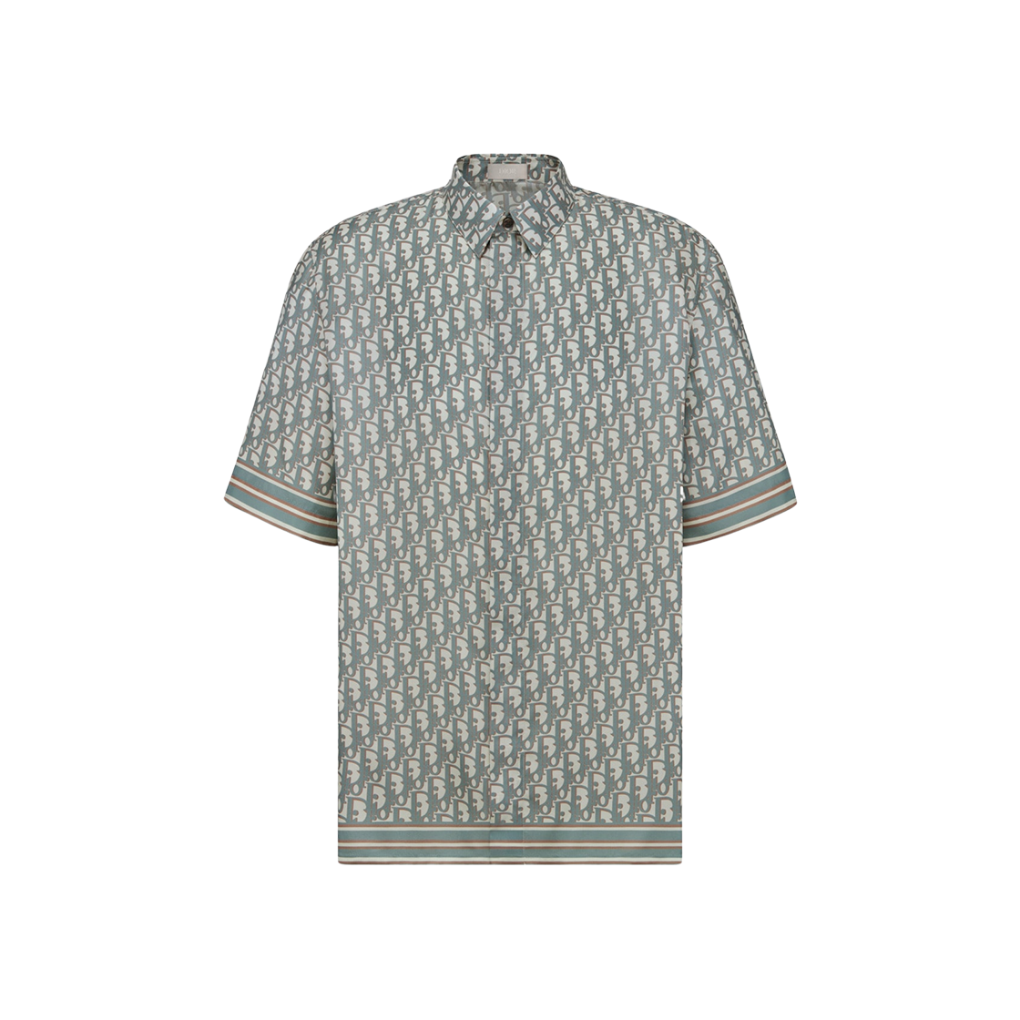 Dior Organic Silk Twill Oblique Short-Sleeved Shirt Beige 상세 이미지 1