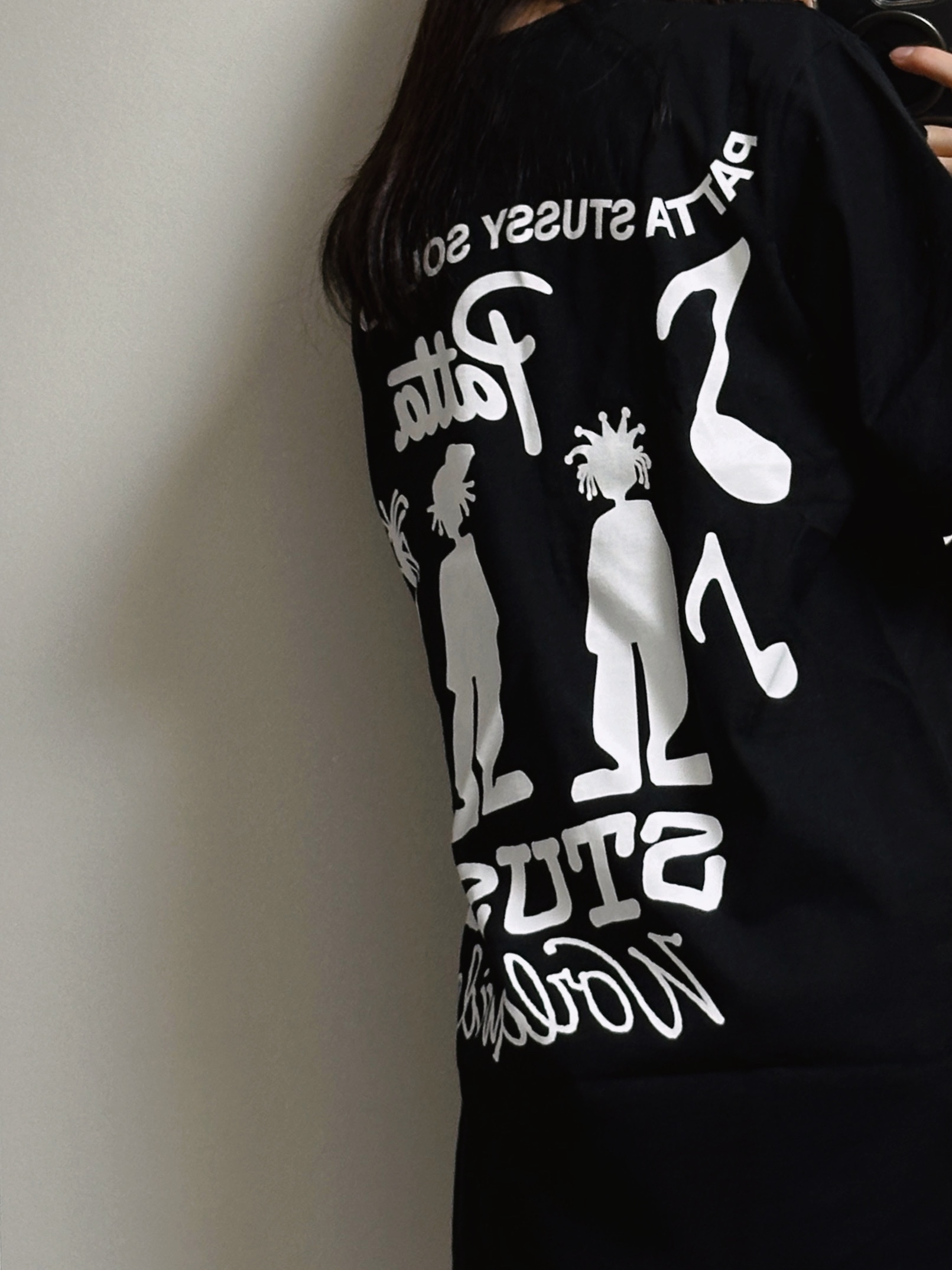 Stussy x Patta Sound Connection T-Shirt Black 착용 스타일