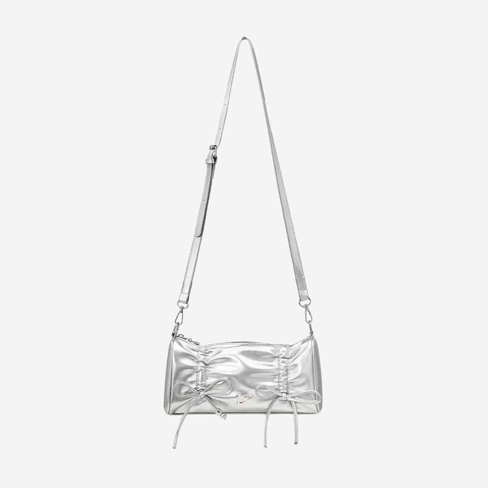 lr_042 Leterie Shirring Ribbon Bag Silver