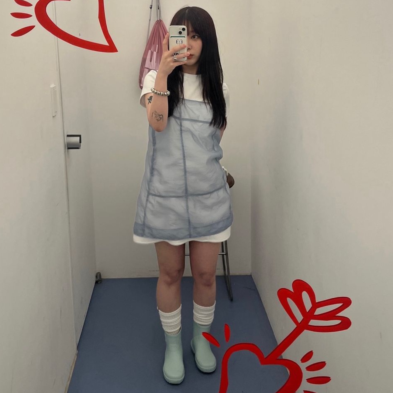 Bensimon BSM Rain Boots Low Midnight Navy, Bensimon BSM Rain Boots Low Cloud Grey 착용 스타일