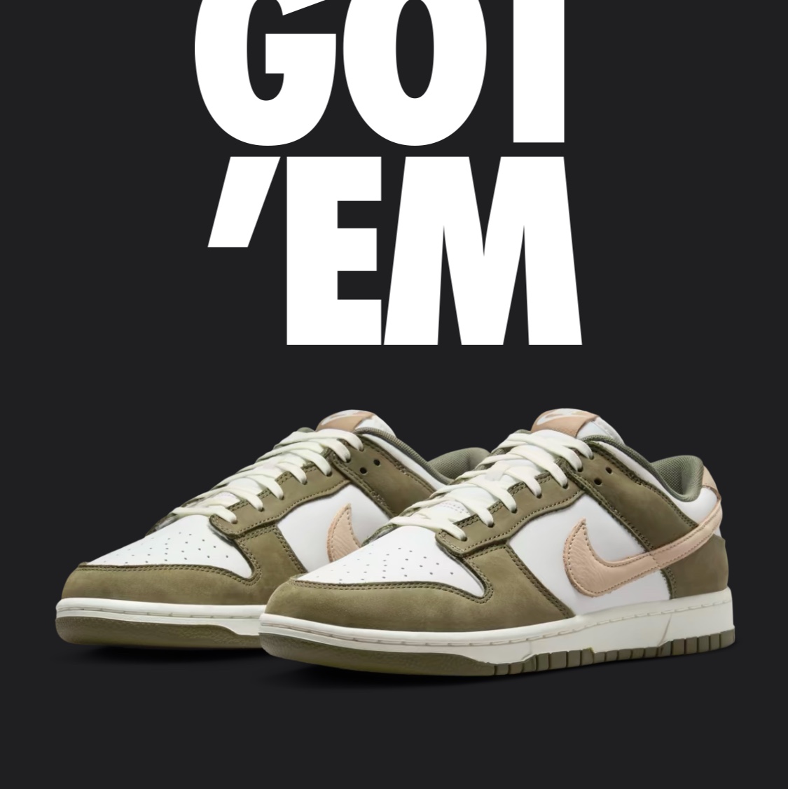 Nike Dunk Low Retro Premium Medium Olive and Summit White 착용 스타일
