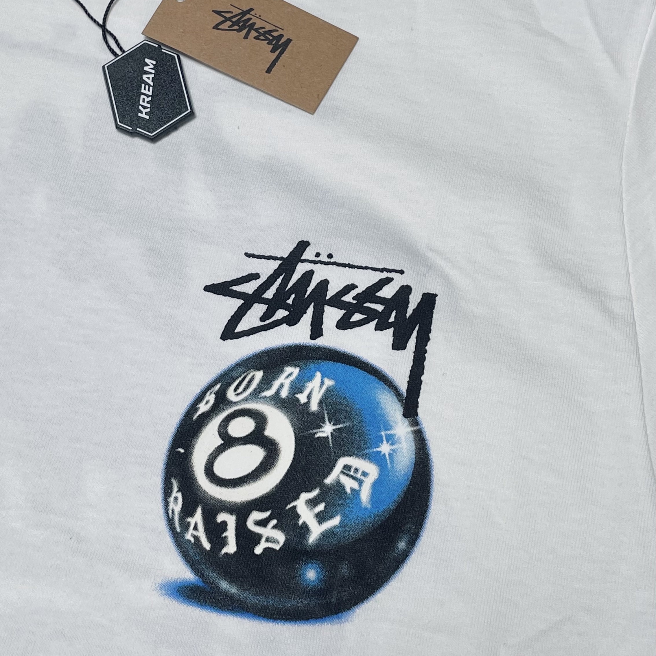 Stussy x Born X Raised 8 Ball T-Shirt White, Stone Island 10723 Garment Dyed Crinkle Reps Recycled Nylon Jacket Black - 23FW 착용 스타일 - 2