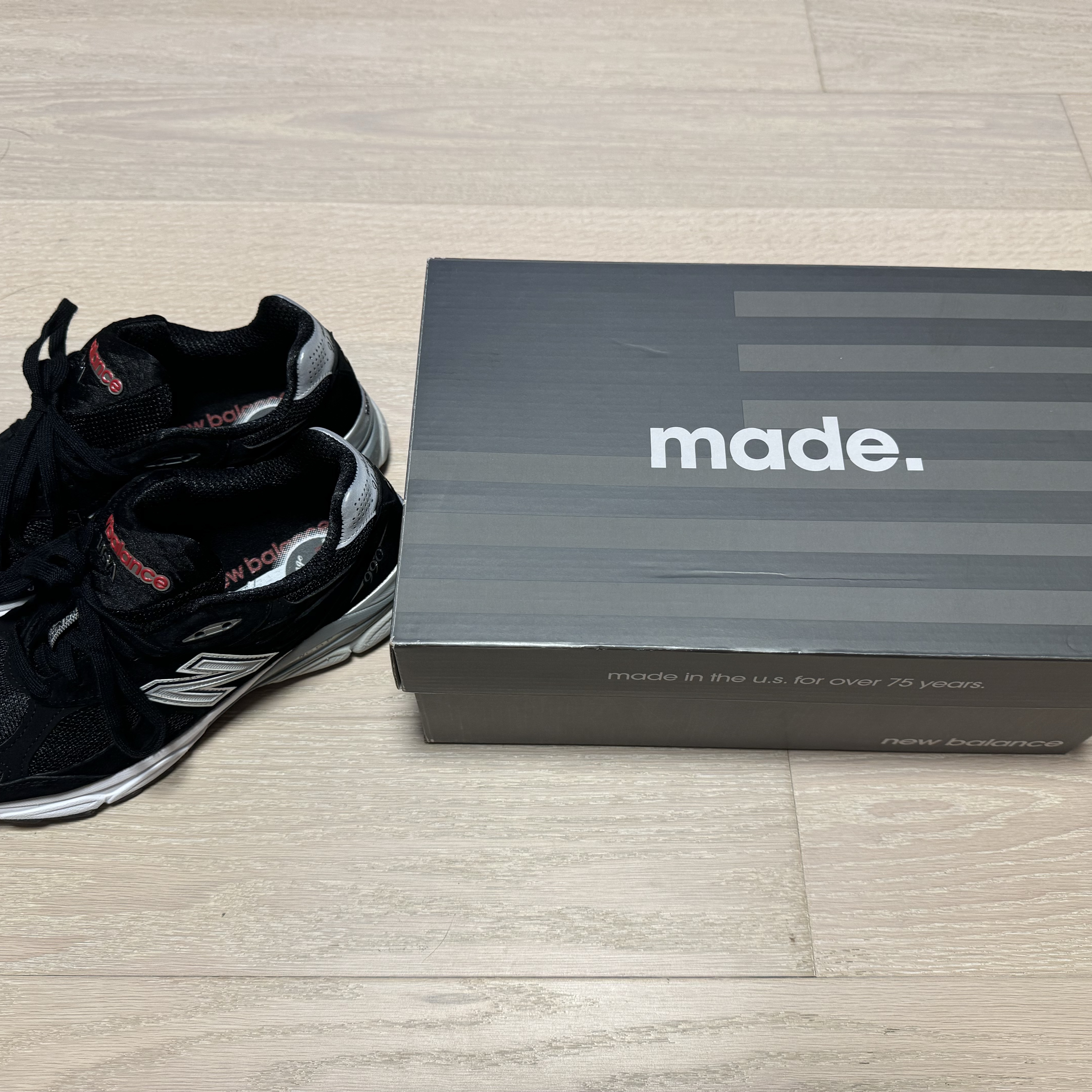New Balance 990v3 Made in USA Black - D Standard 착용 스타일 - 1