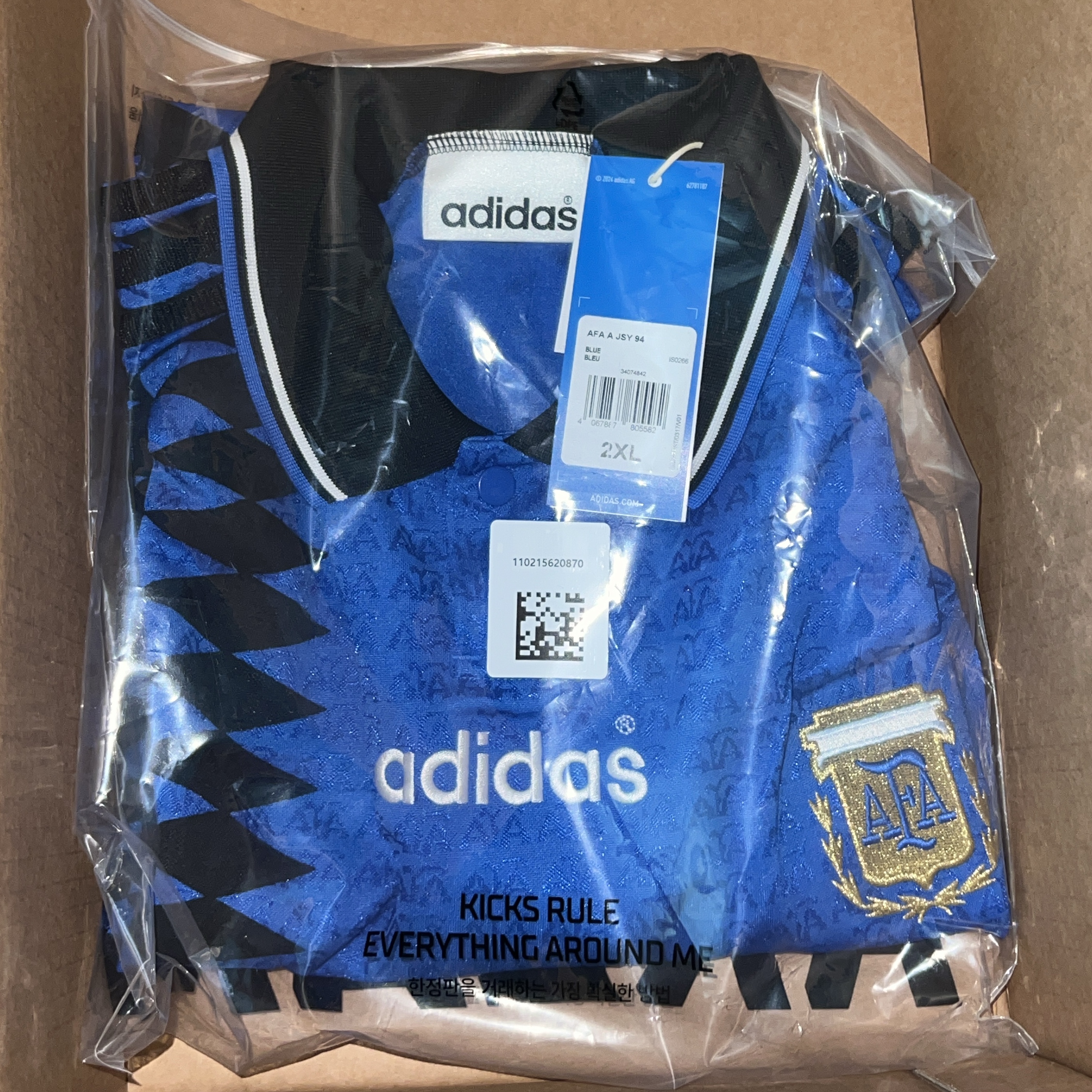 Adidas Argentina 1994 Away Jersey Blue - KR Sizing 착용 스타일 - 2