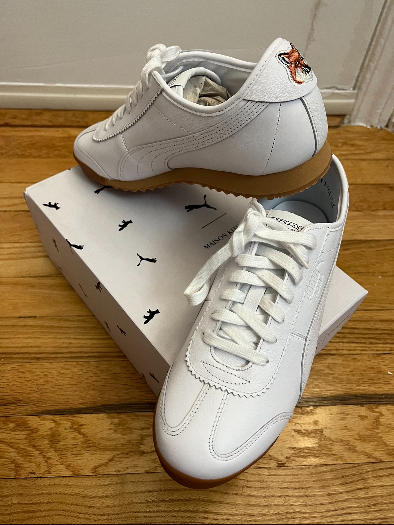 Puma x Maison Kitsune Roma White 착용 스타일