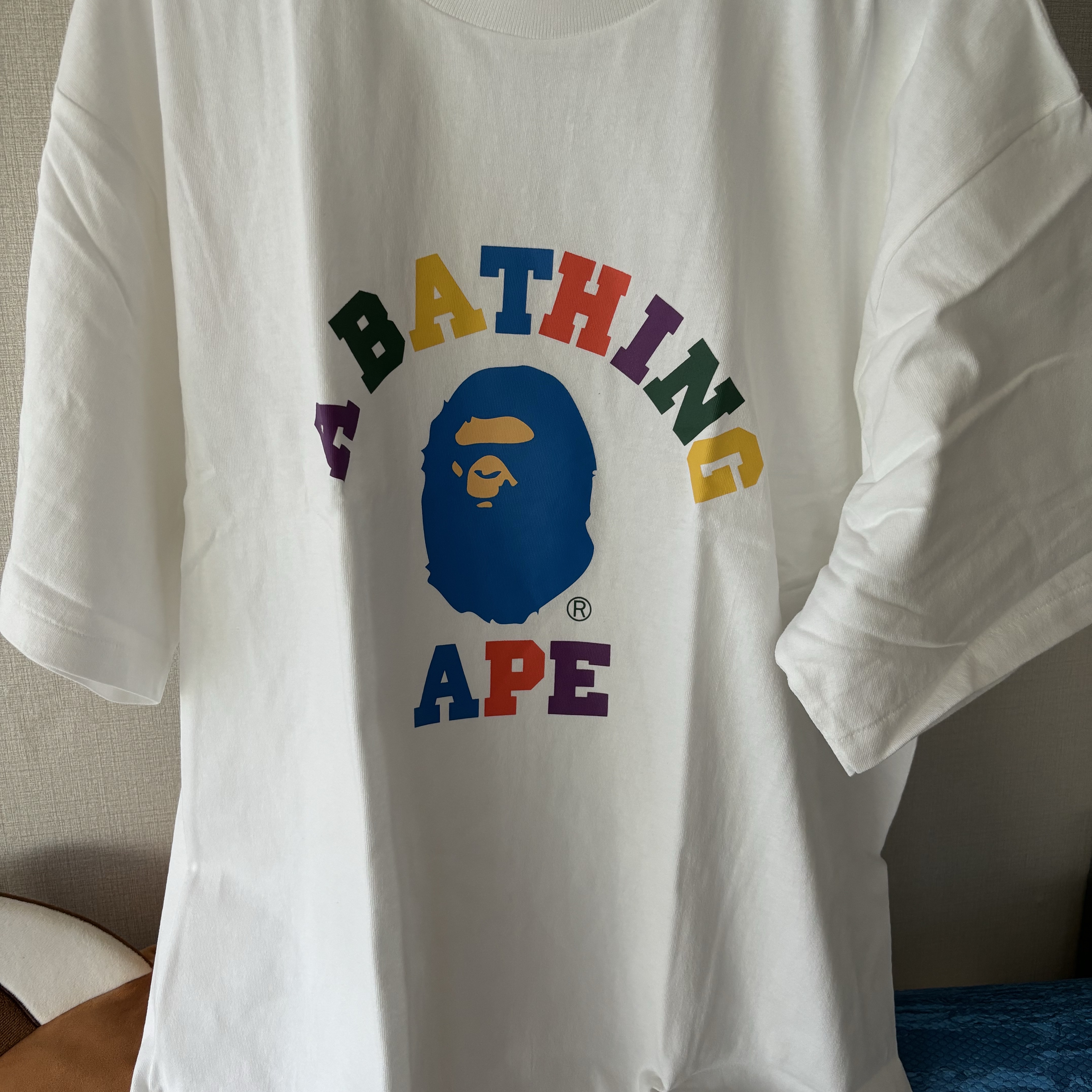 BAPE Colors College T-Shirt White 착용 스타일