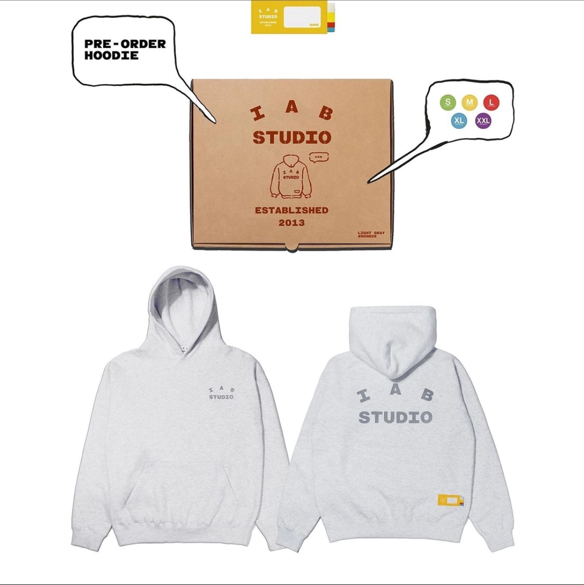 IAB Studio Hoodie Light Gray 착용 스타일