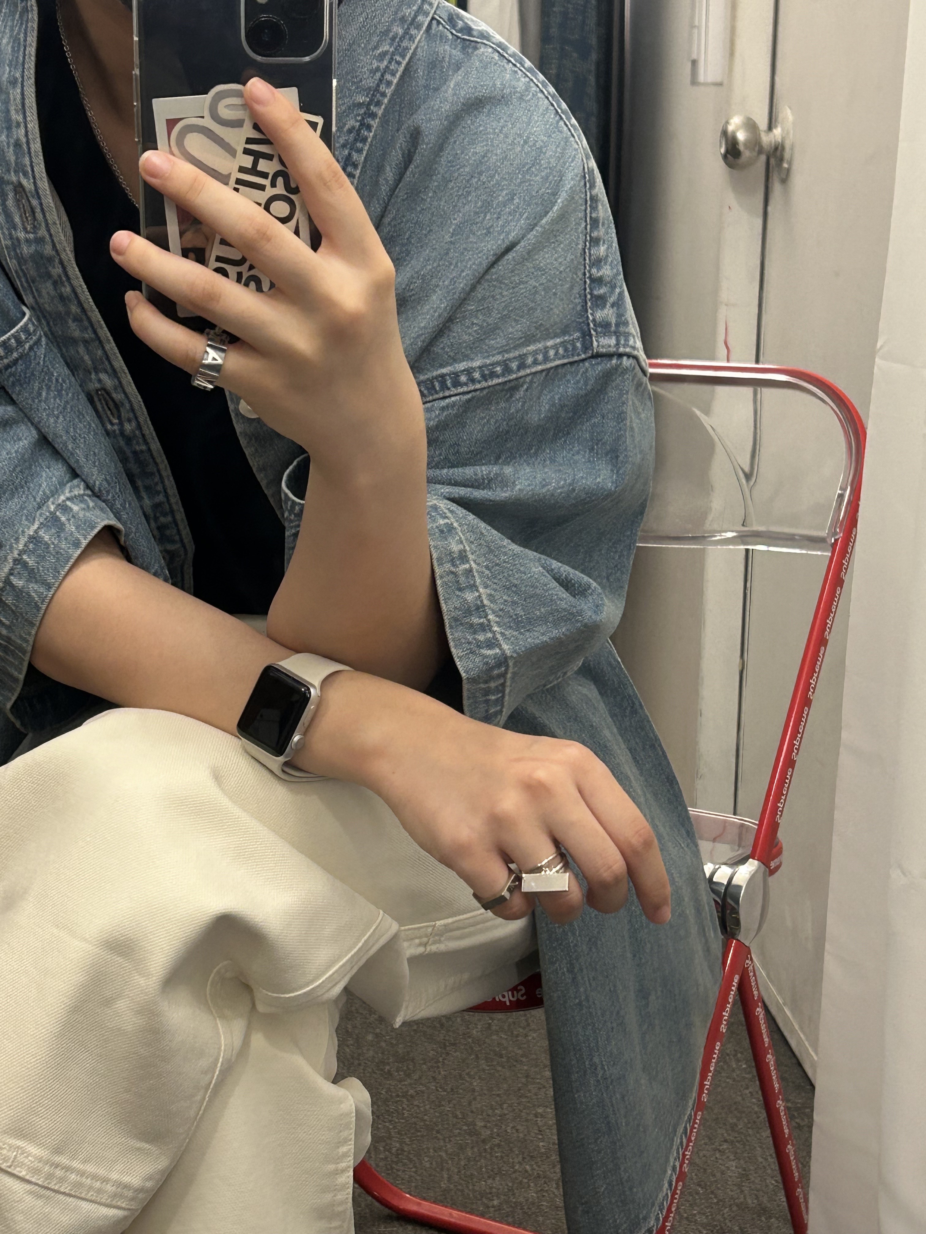Supreme Loose Fit S/S Denim Painter Shirt Washed Blue - 24SS 착용 스타일 - 2