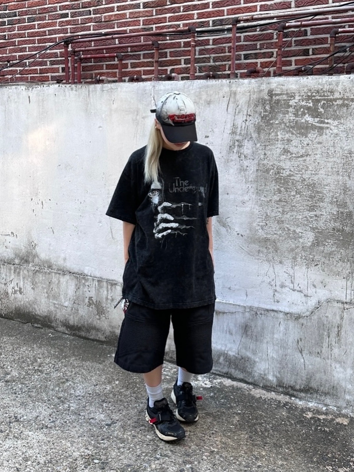 Asics x Beams Gel-Kayano 14 Gore-Tex Black, ETCE Fadeout Cap Black 착용 스타일 - 3
