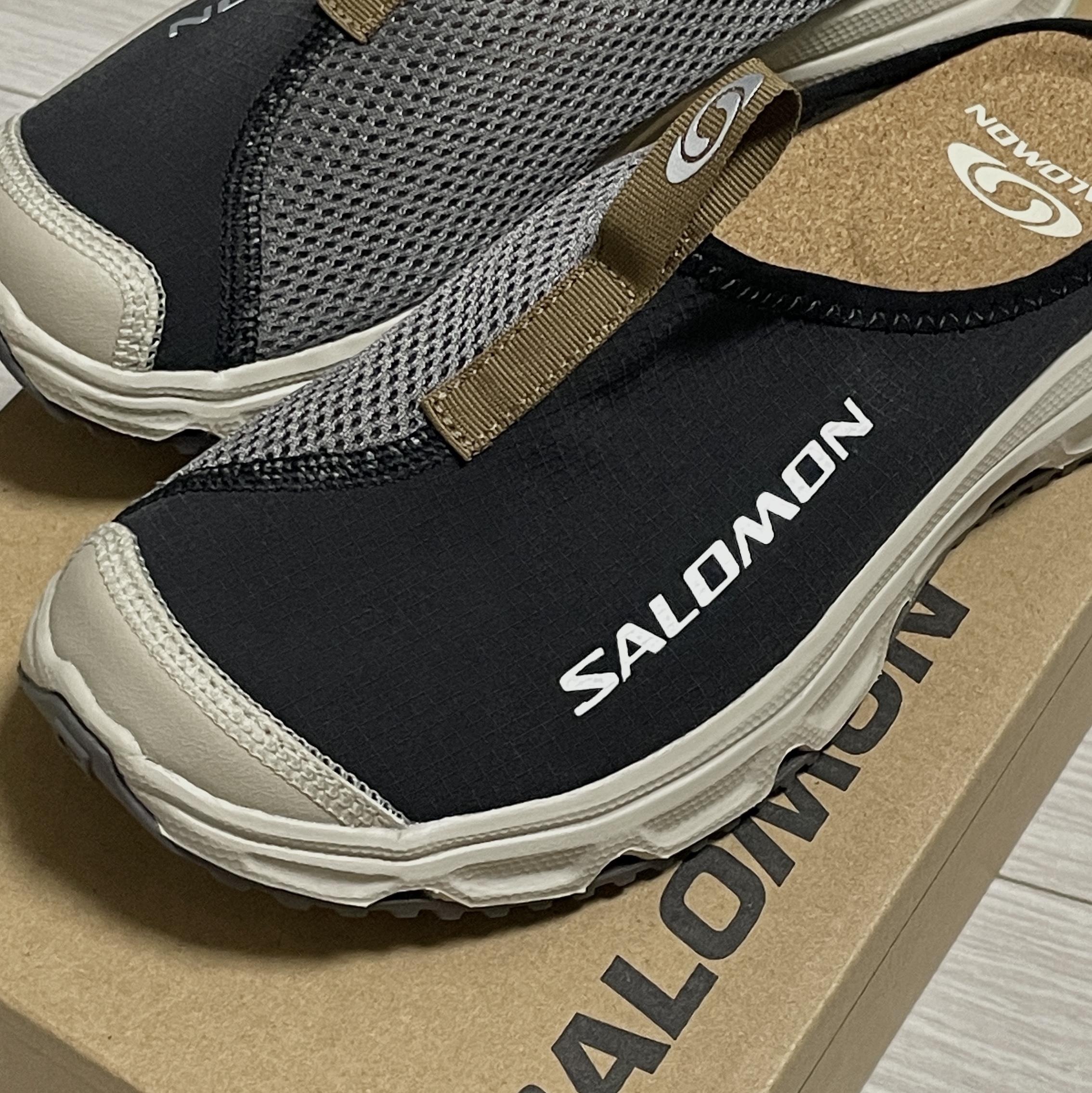 Salomon RX Slide 3.0 Black Plum Kitten 착용 스타일