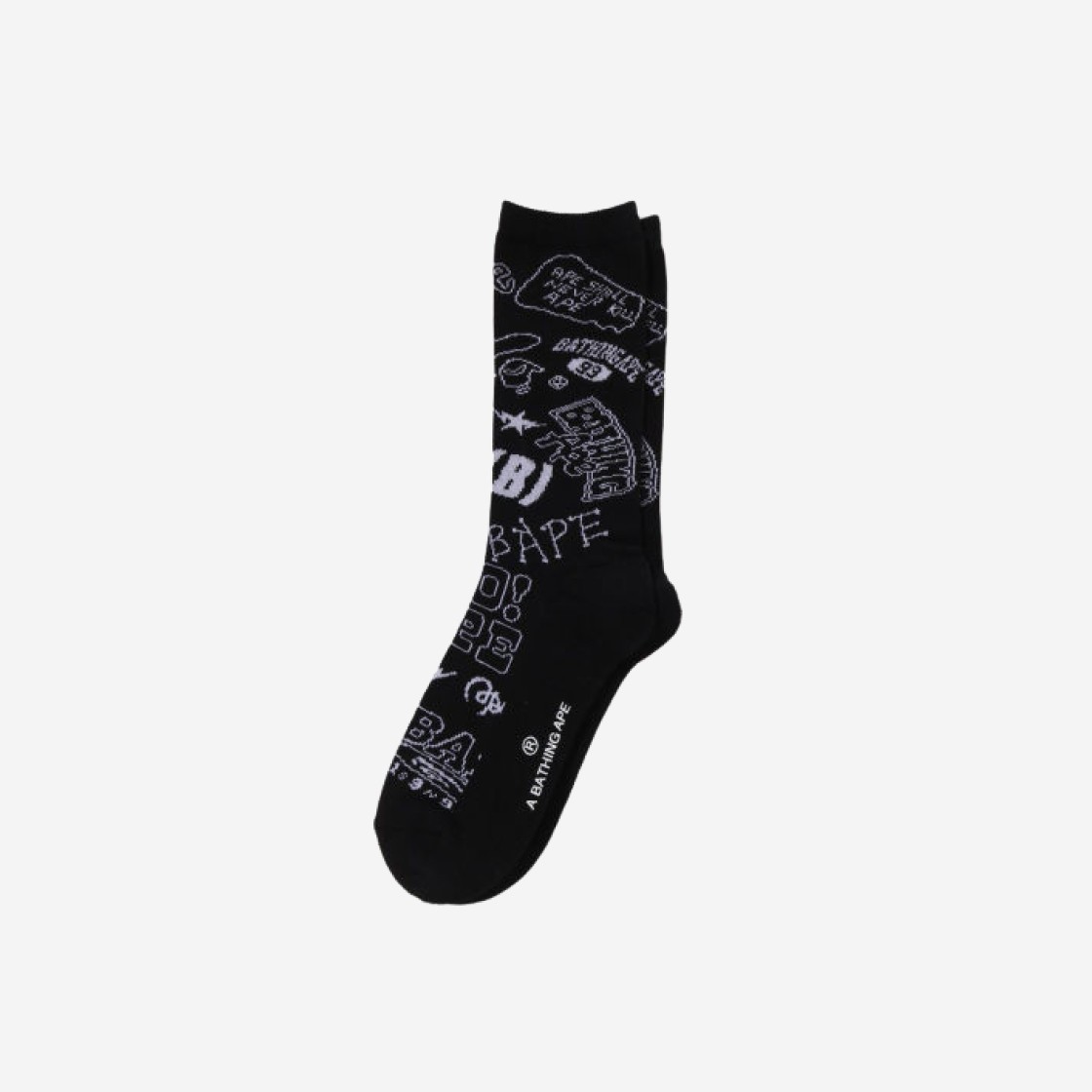 BAPE Graffiti Pattern Socks Black 상세 이미지 1