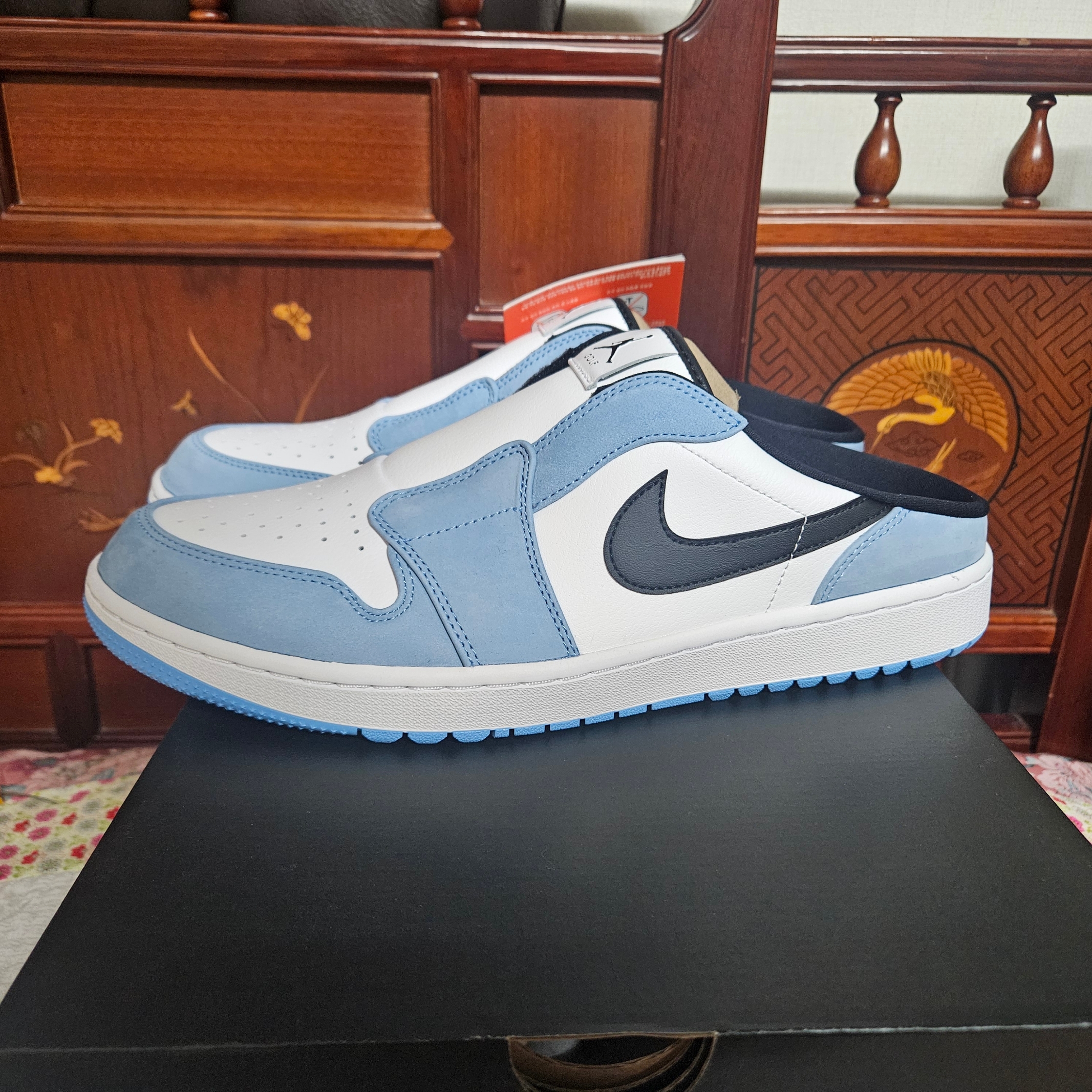 Jordan Golf Mule University Blue 착용 스타일