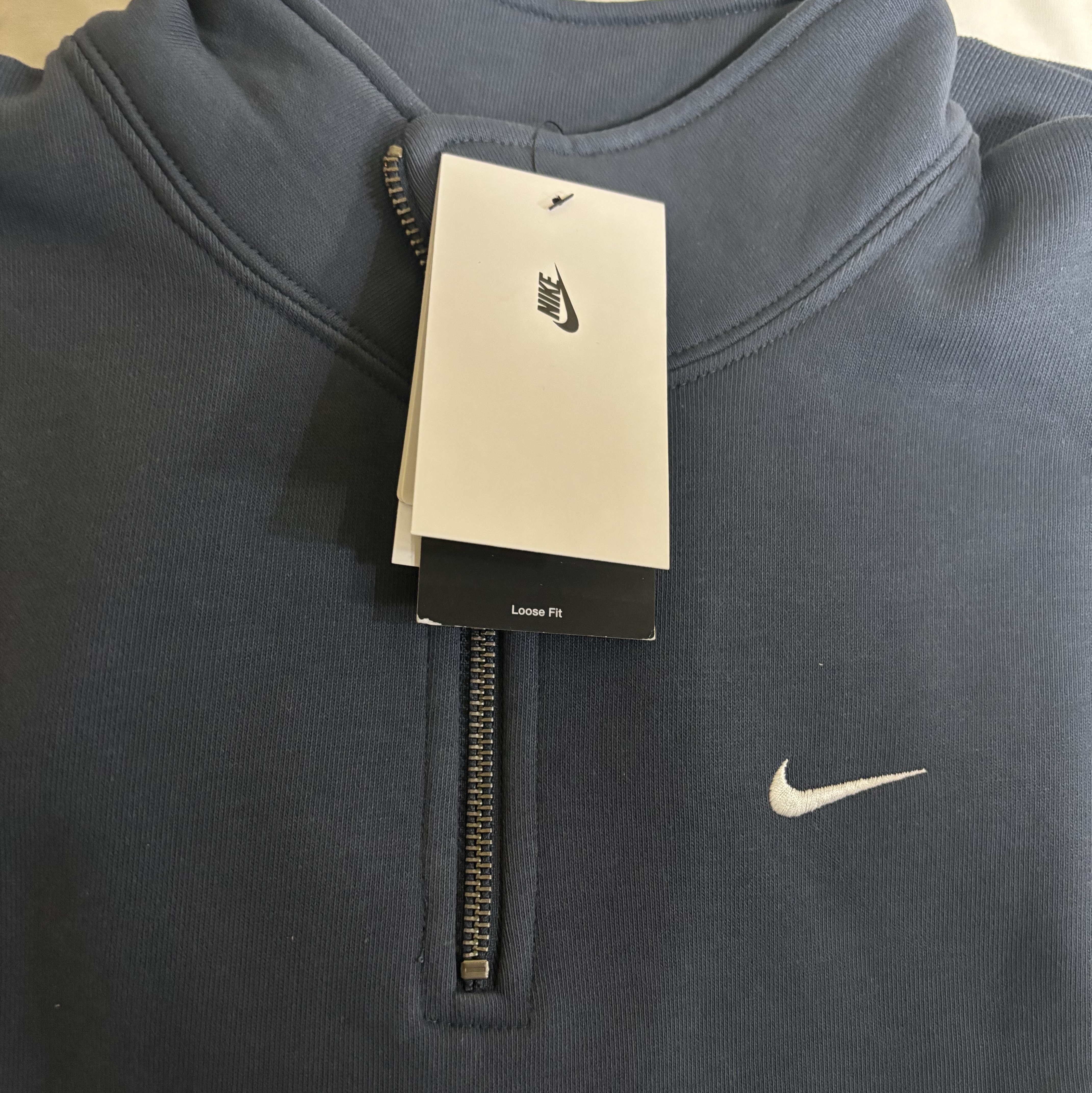 Nike NRG Solo Swoosh Heavy Weight BB Quarter Zip Top Thunder Blue - Asia 착용 스타일