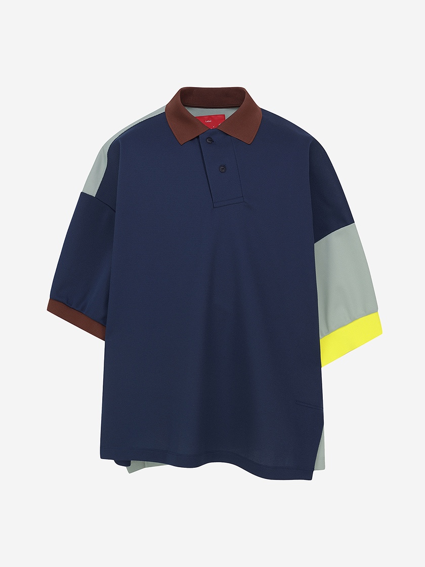 Fumito Ganryu Graffiti Polo Shirt Navy 착용 스타일 - 3