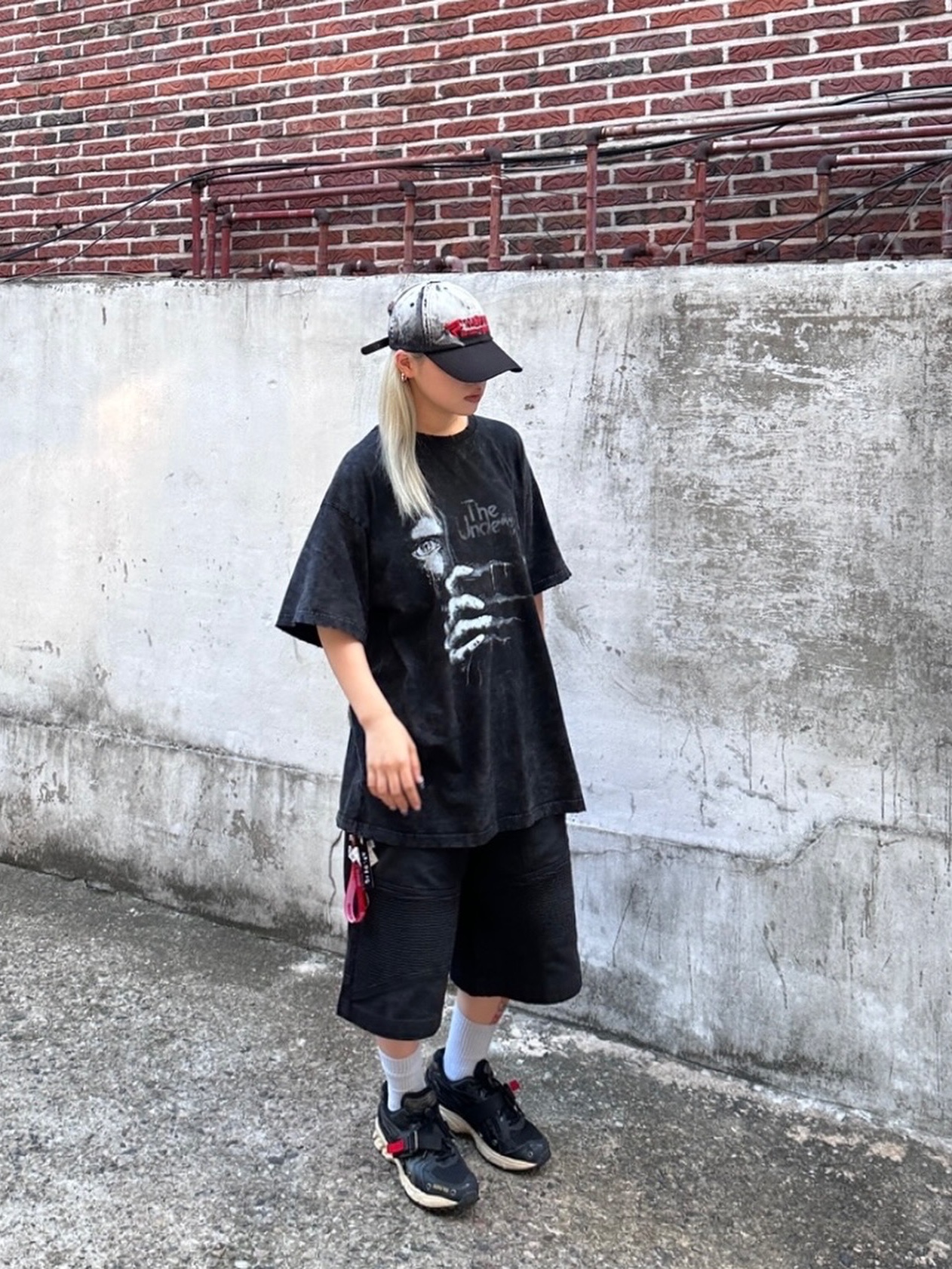 Asics x Beams Gel-Kayano 14 Gore-Tex Black, ETCE Fadeout Cap Black 착용 스타일 - 1