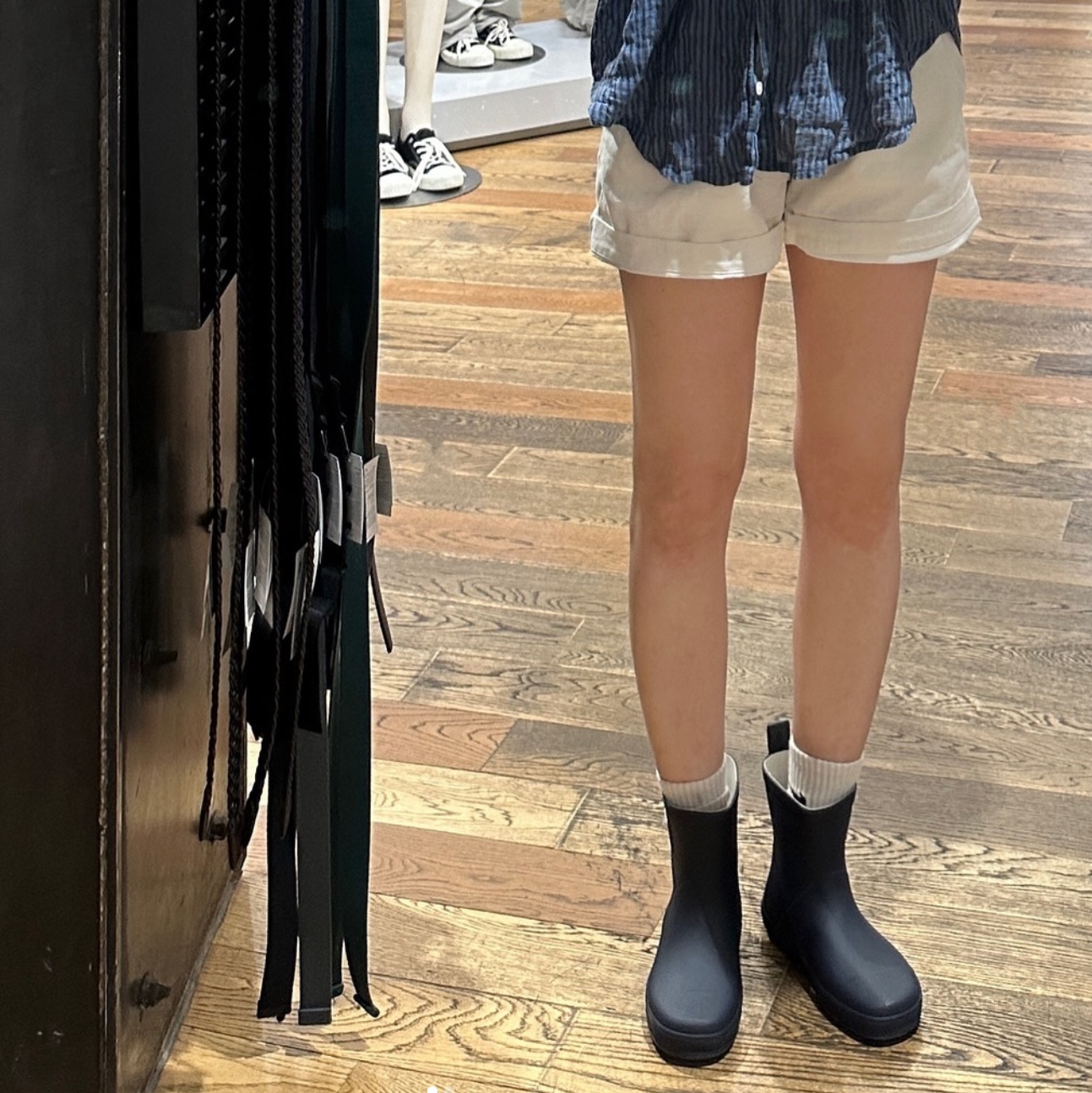 Bensimon BSM Rain Boots Low Midnight Navy, Bensimon BSM Rain Boots Low Cloud Grey 착용 스타일