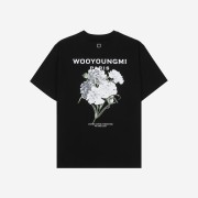 Wooyoungmi Flower Print Back Logo T-Shirt Black - 21SS