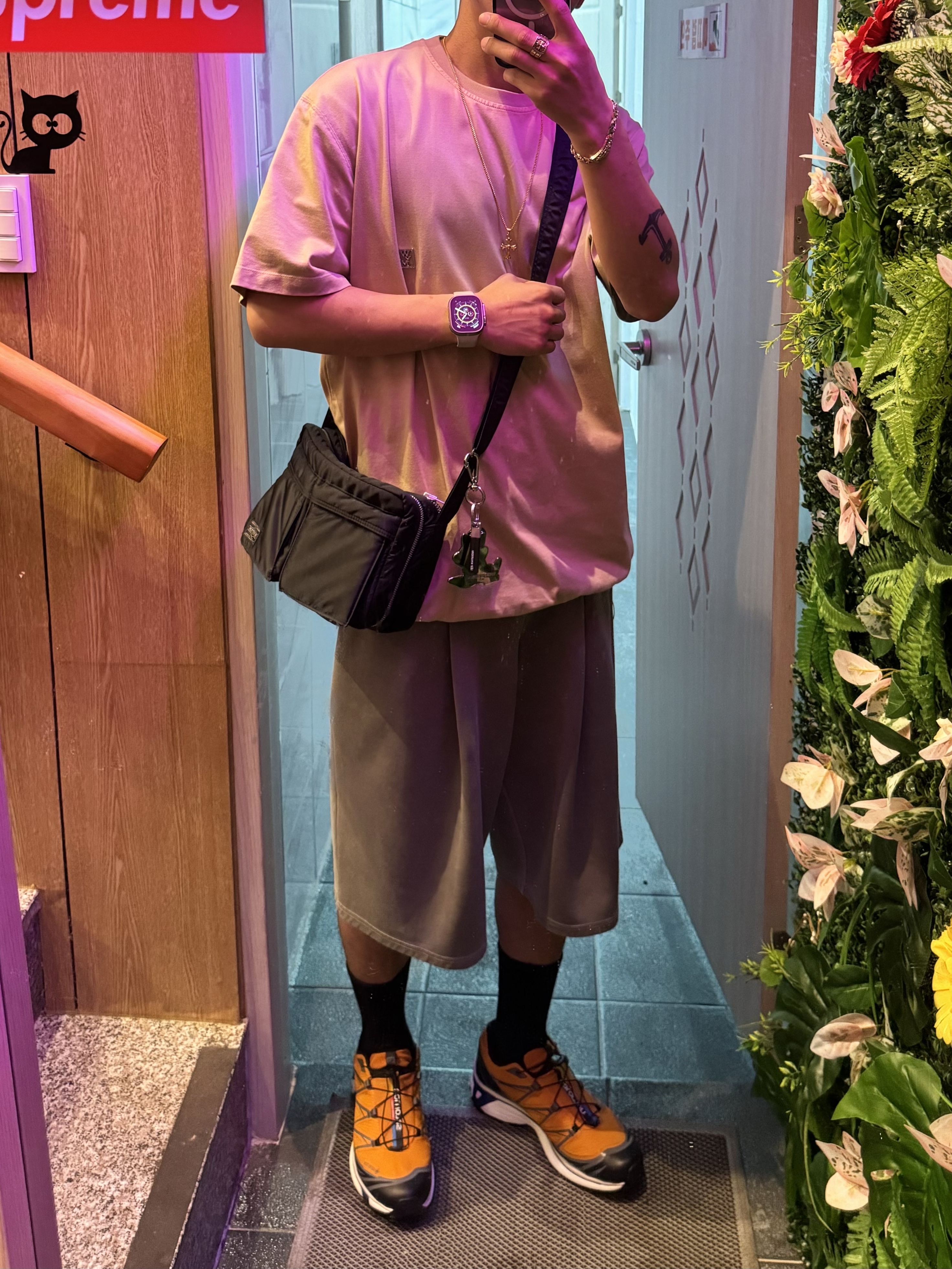 Salomon XT-6 Gore-Tex Utility Marmalade, Wooyoungmi Cotton String T-Shirt Beige - 23SS 착용 스타일