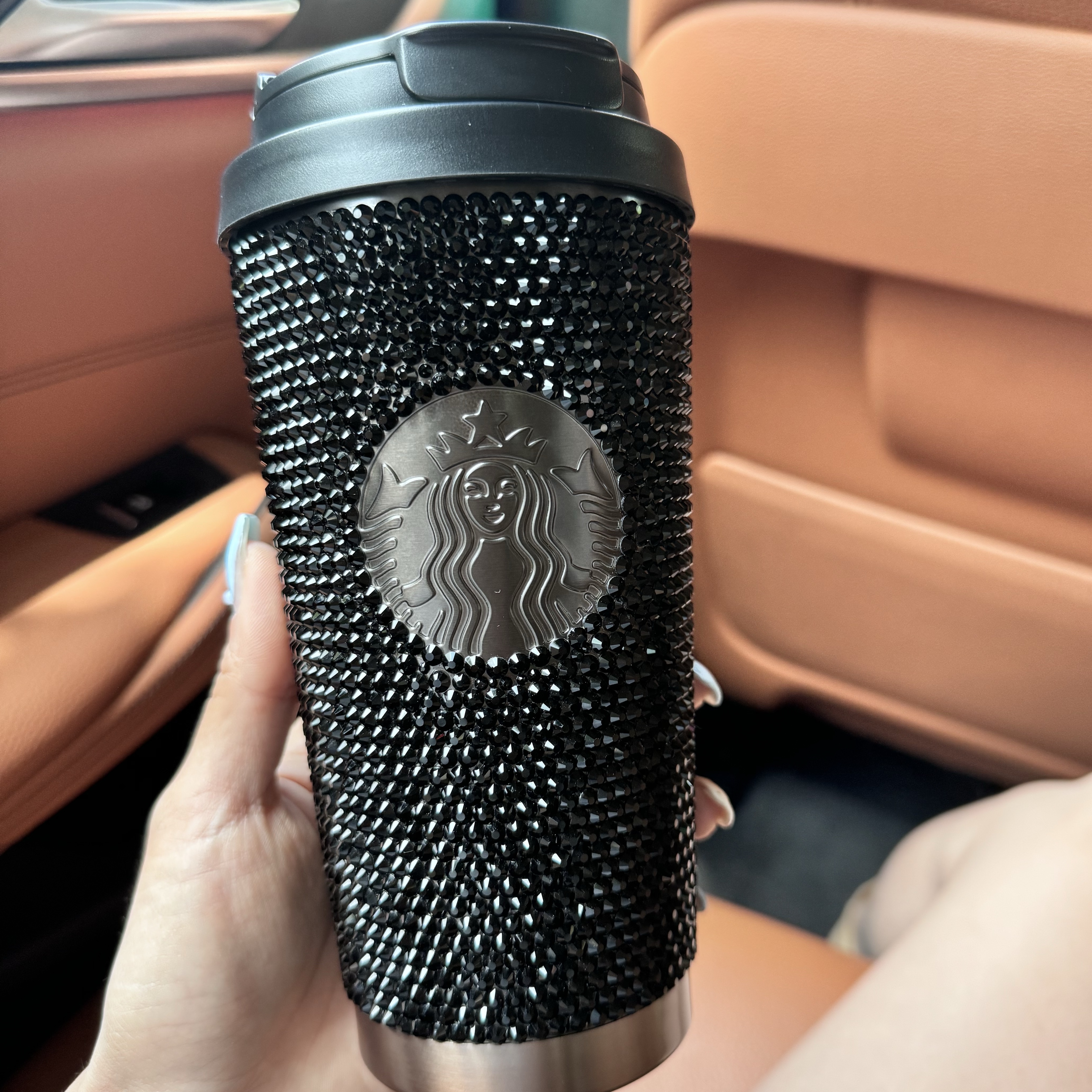Starbucks SS 25th Anniversary Rhinestone Black Tumbler 473ml 착용 스타일 - 2
