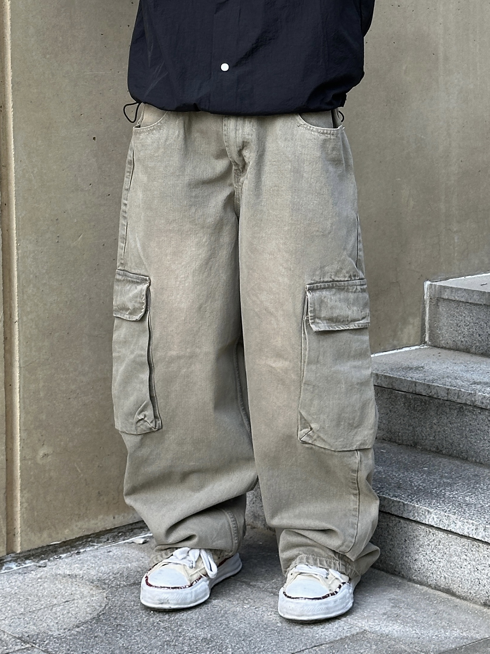 Maison Mihara Yasuhiro Peterson OG Sole Canvas Low-top Sneakers Natural 착용 스타일 - 4