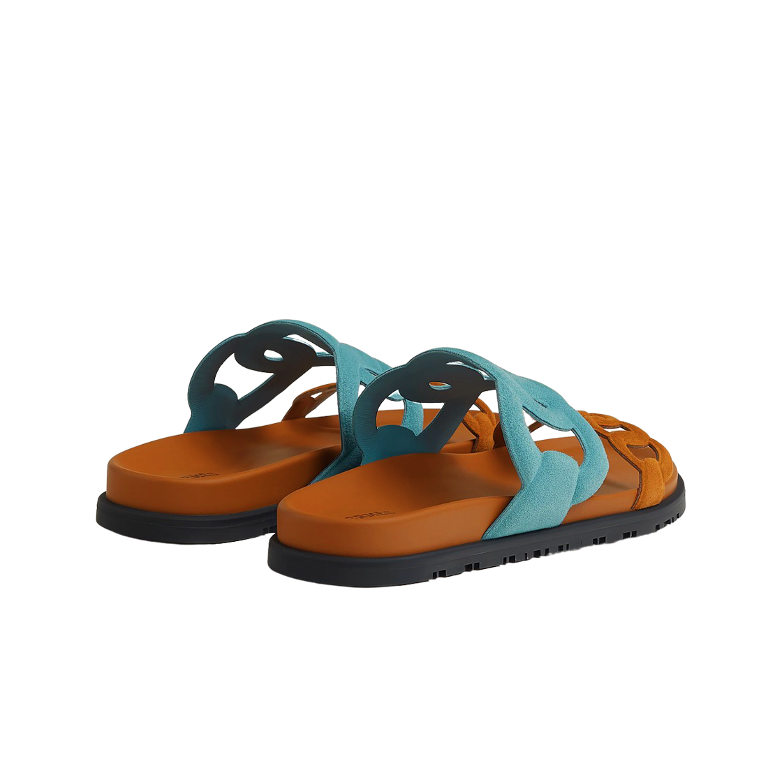 (W) 에르메스 엑스트라 샌들 스웨이드 고트스킨 & 블루 미네랄 나뛰렐((W) Hermes Extra Sandal Suede Goatskin & Bleu Mineral Naturel) - 3