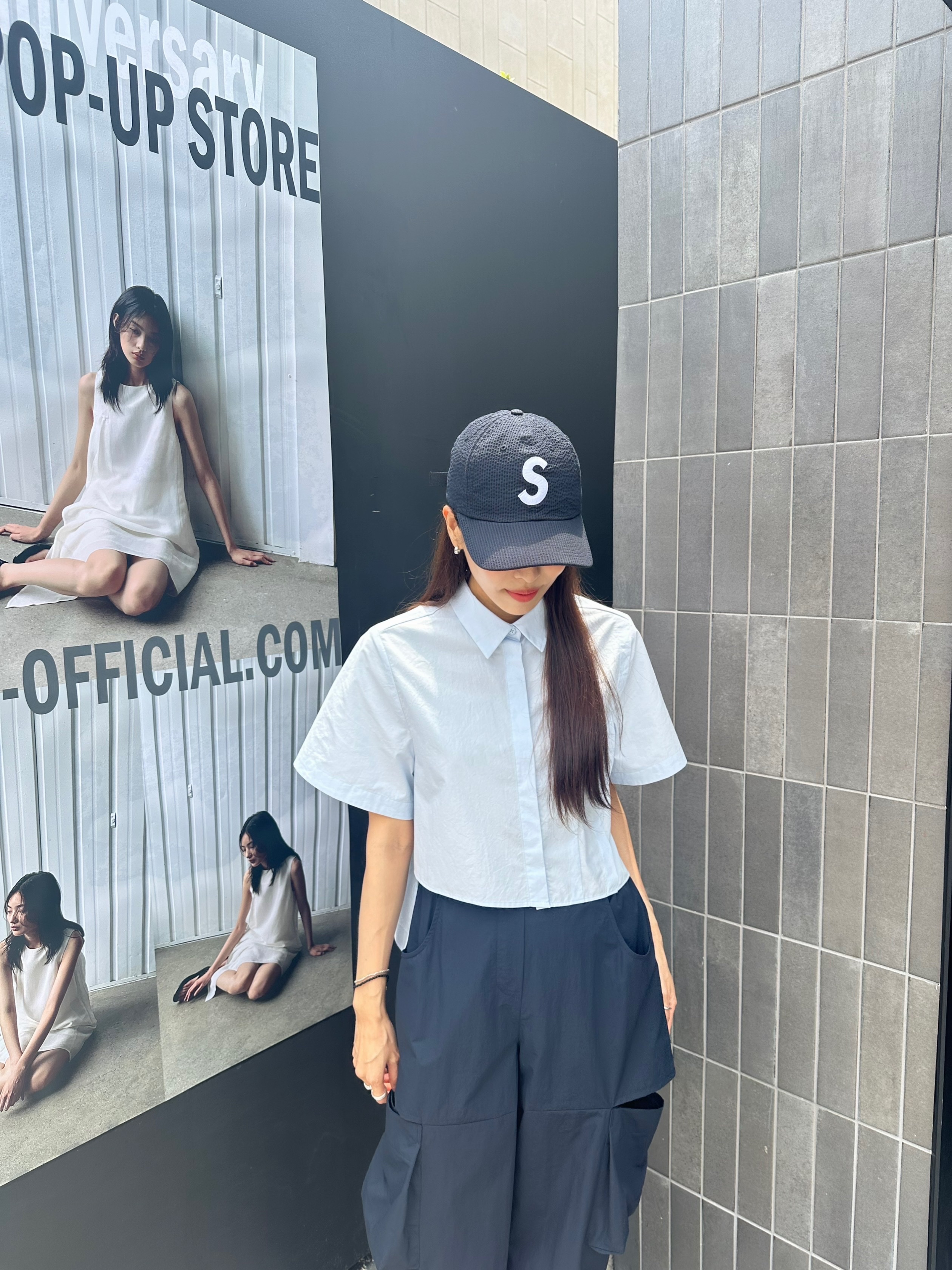 Supreme Seersucker S Logo 6-Panel Black - 24SS, (W) Gucci Mini Double G Rubber Slide Sandal Black 착용 스타일 - 3