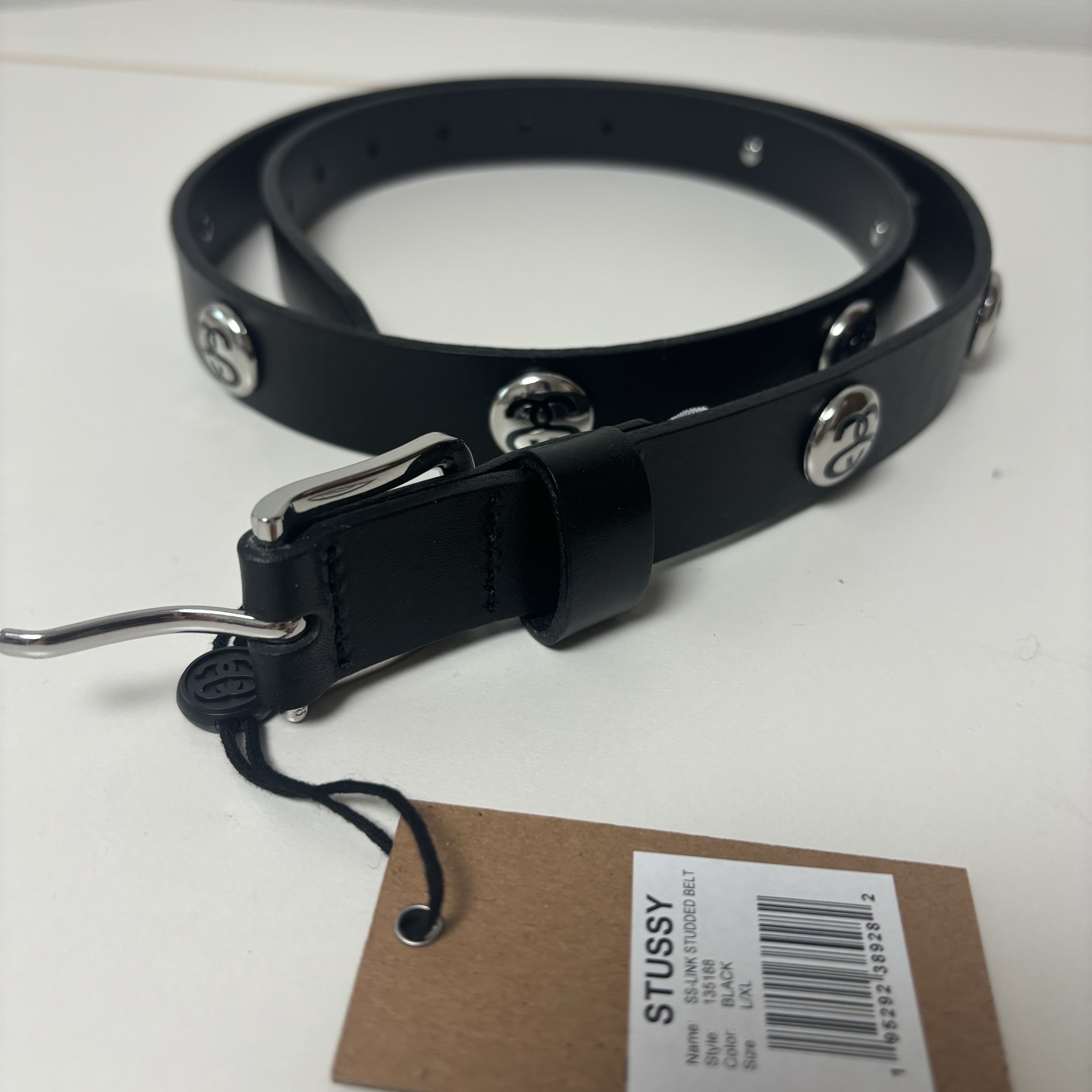 Stussy SS Link Studded Belt Black 착용 스타일