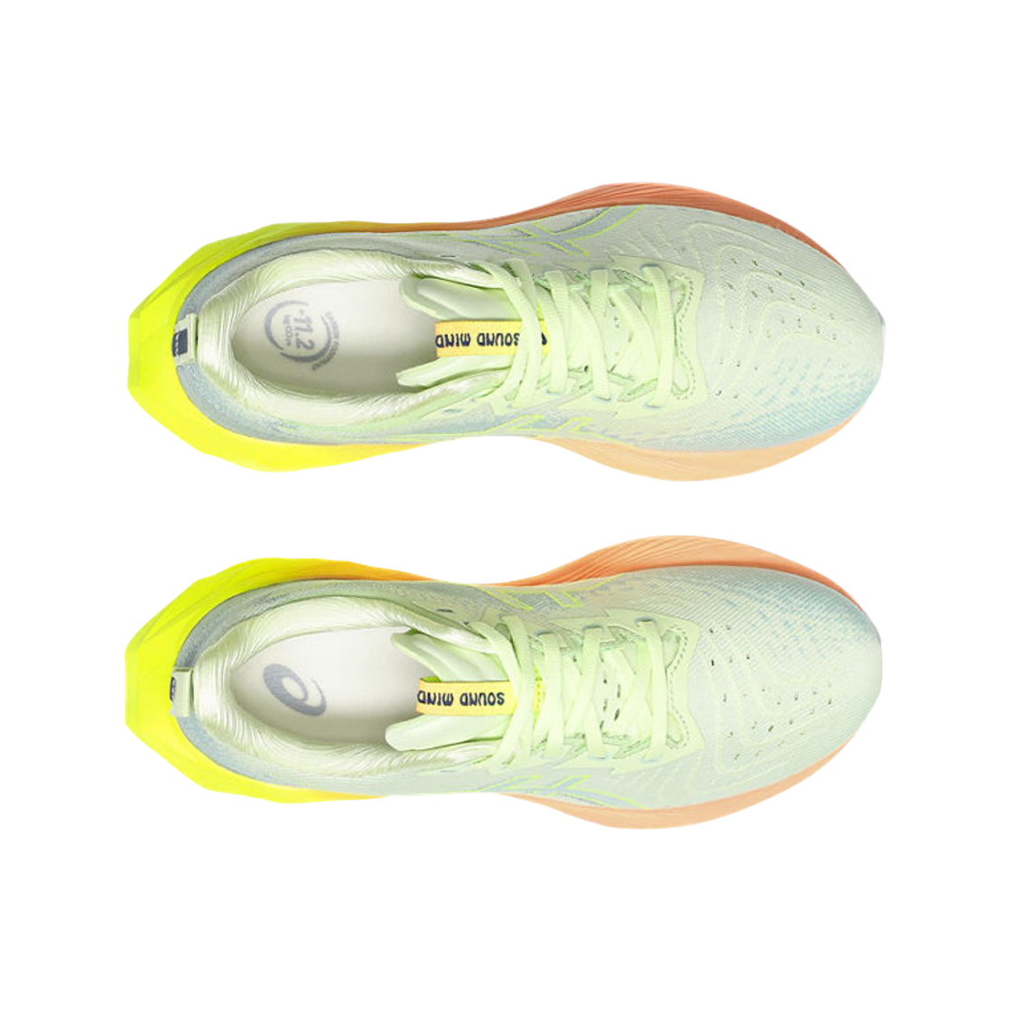 (W) 아식스 노바블라스트 4 쿨 마차 세이프티 옐로우((W) Asics Novablast 4 Cool Matcha Safety Yellow) - 2