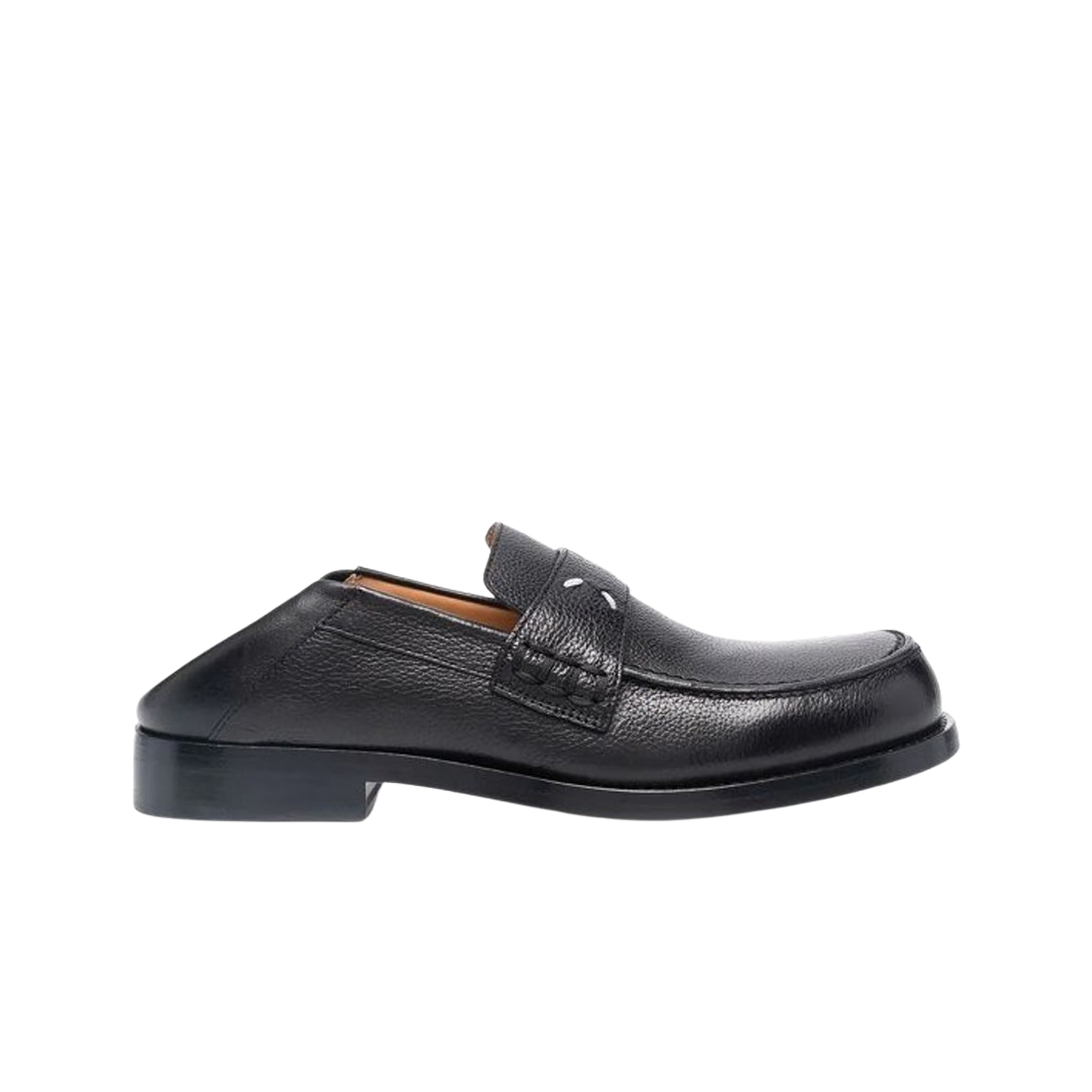 (W) 메종 마르지엘라 포 스티치 레더 로퍼 블랙((W) Maison Margiela Four Stitches Leather Loafers Black) - 1