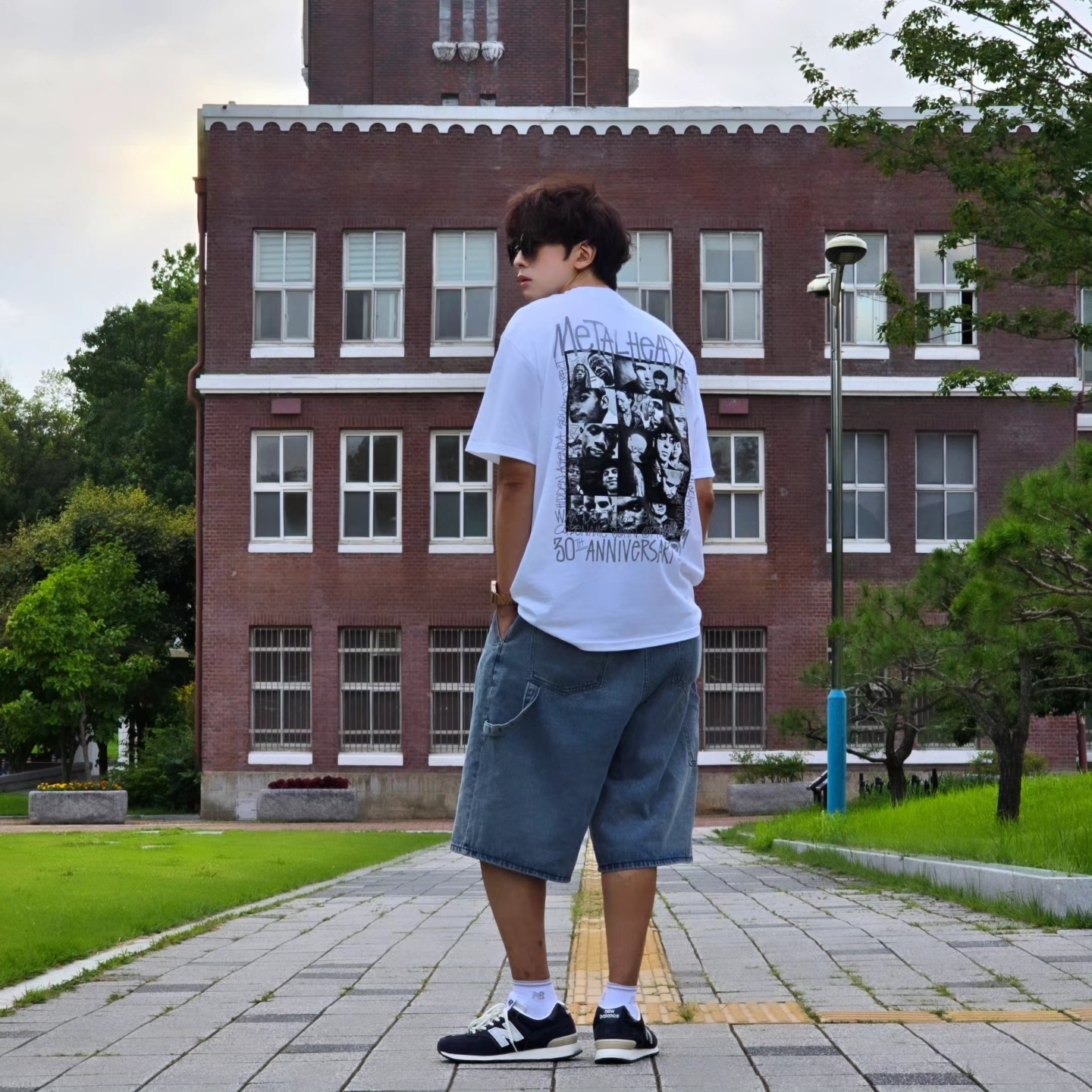 Stussy x Goldie Metalheadz 30 T-Shirt White, Samsung Galaxy Watch6 44mm LTE Silver (Korean Ver.) 착용 스타일 - 4