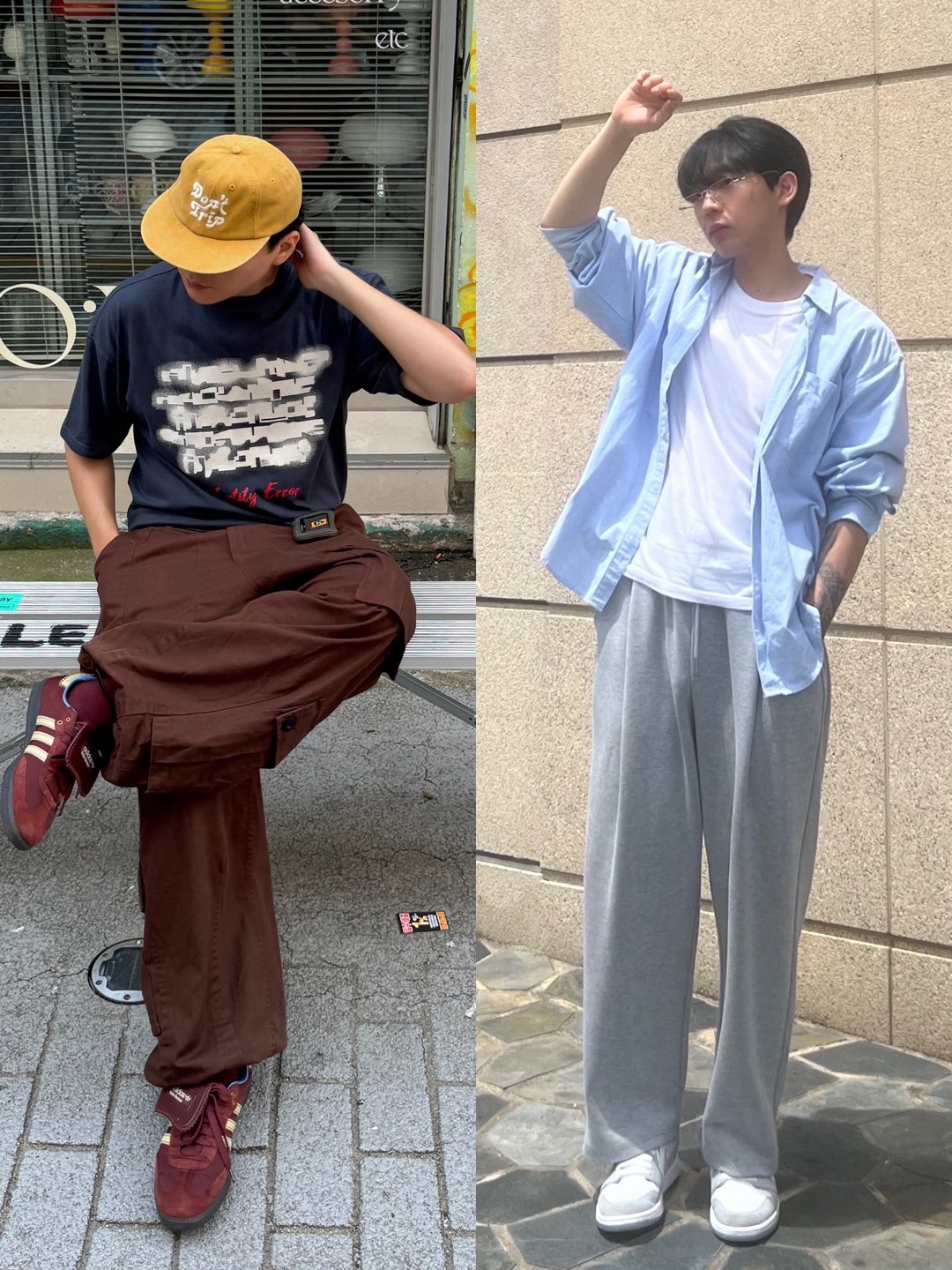 Maison Mihara Yasuhiro Blakey OG Sole Canvas Low-top Sneakers Black White, Keen Jasper Rocks SP Sneakers Beige 착용 스타일 - 3