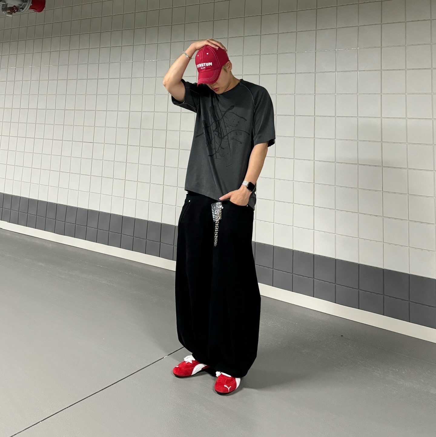 Puma Speedcat OG Red White 착용 스타일 - 3