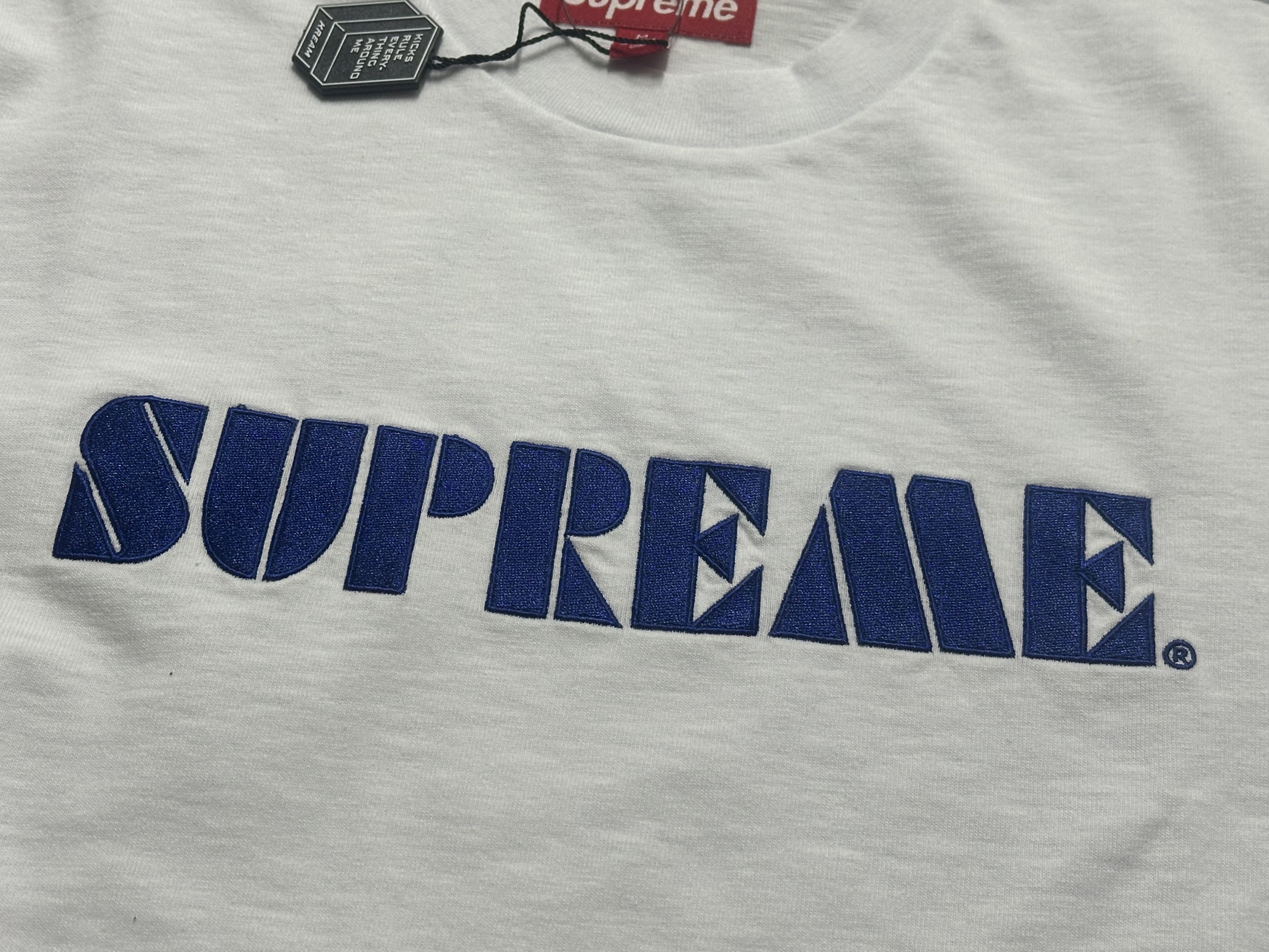 Supreme Stencil Embroidered S/S Top White - 24SS 착용 스타일