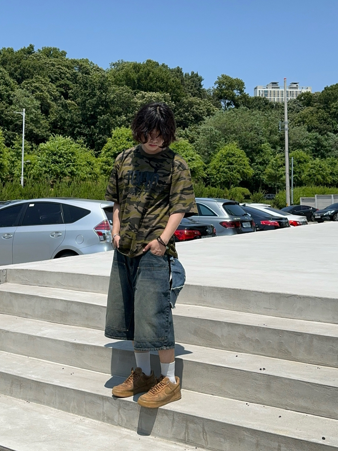 Nike Air Force 1 '07 WB Flax 착용 스타일 - 3