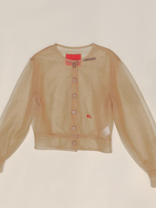Eckhaus Latta Women Sculpt Jacket Champagne 착용 스타일 - 2